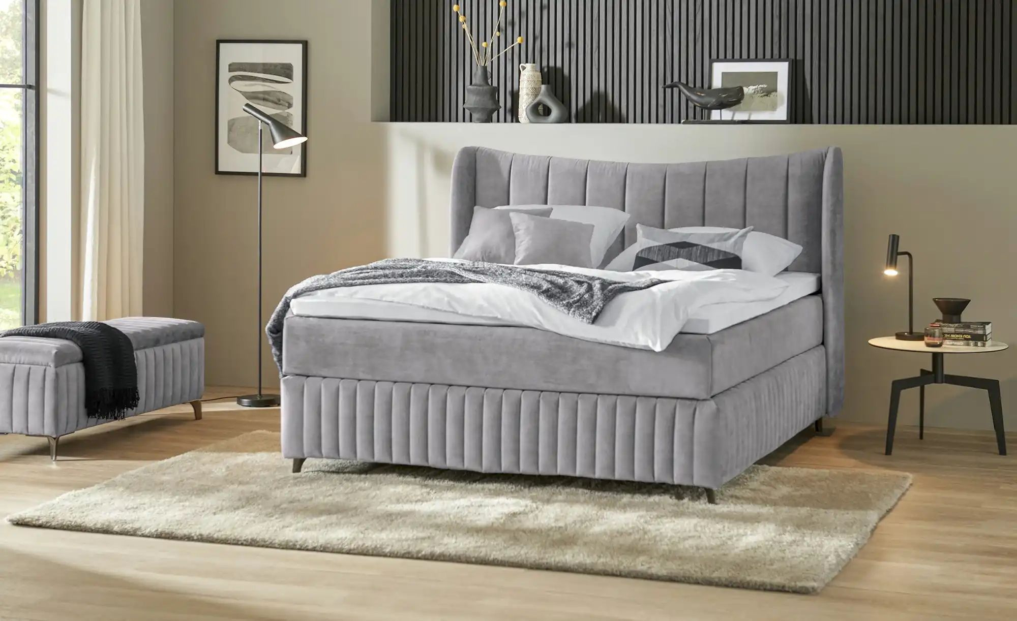 Thumbnail - Kings and Queens Boxspringbett Uldur ¦ grau ¦ Maße (cm): B: 194 H: 122 Betten > Boxspringbetten - Höffner