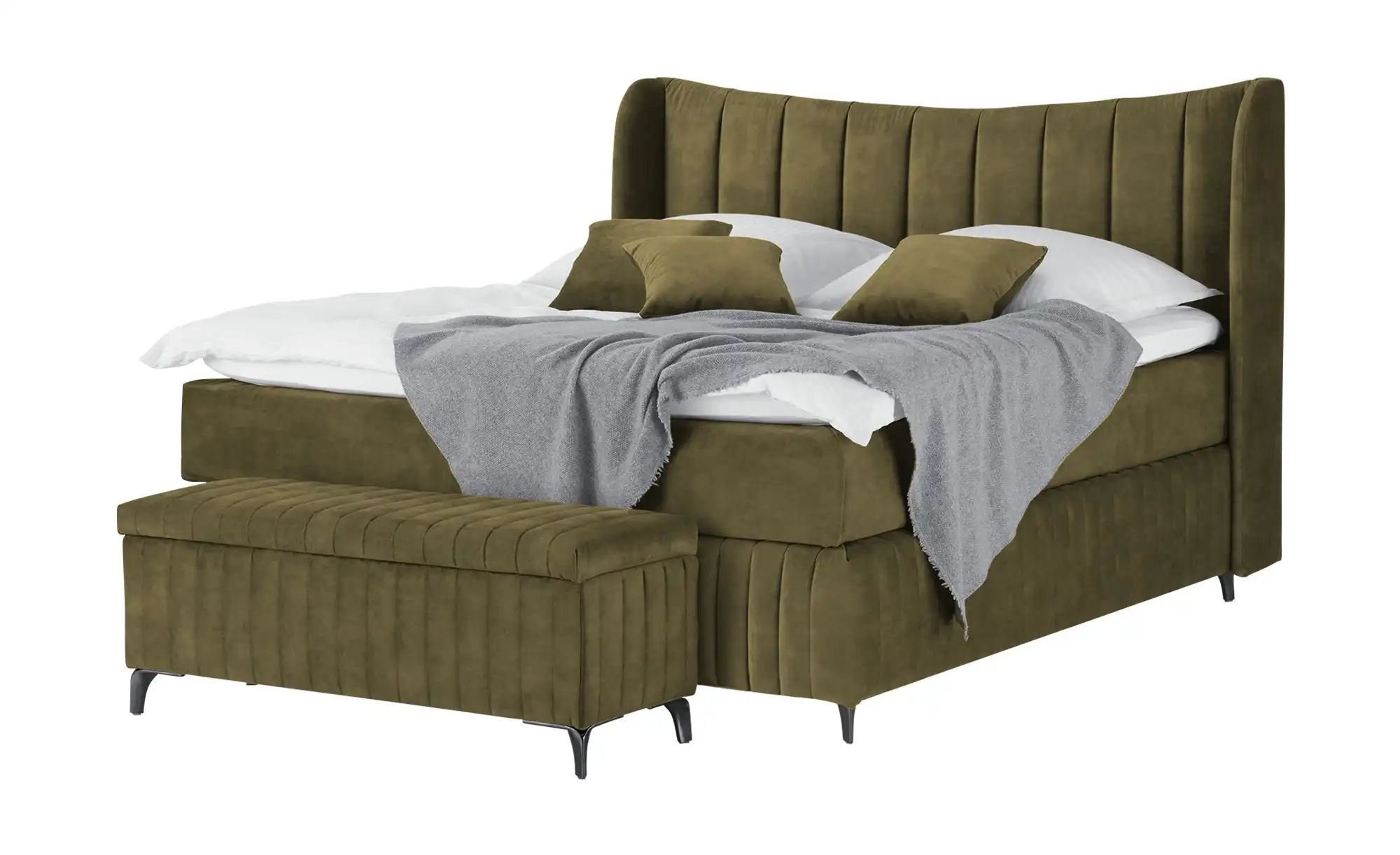 Kings and Queens Boxspringbett  Uldur ¦ grün ¦ Maße (cm): B: 214 H: 122 Bet günstig online kaufen