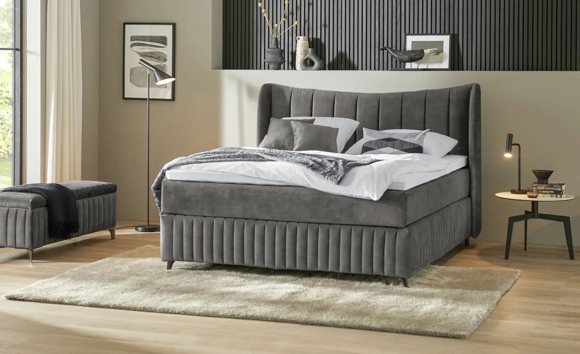 Thumbnail - Kings and Queens Boxspringbett Uldur ¦ grau ¦ Maße (cm): B: 194 H: 122 Betten > Boxspringbetten - Höffner