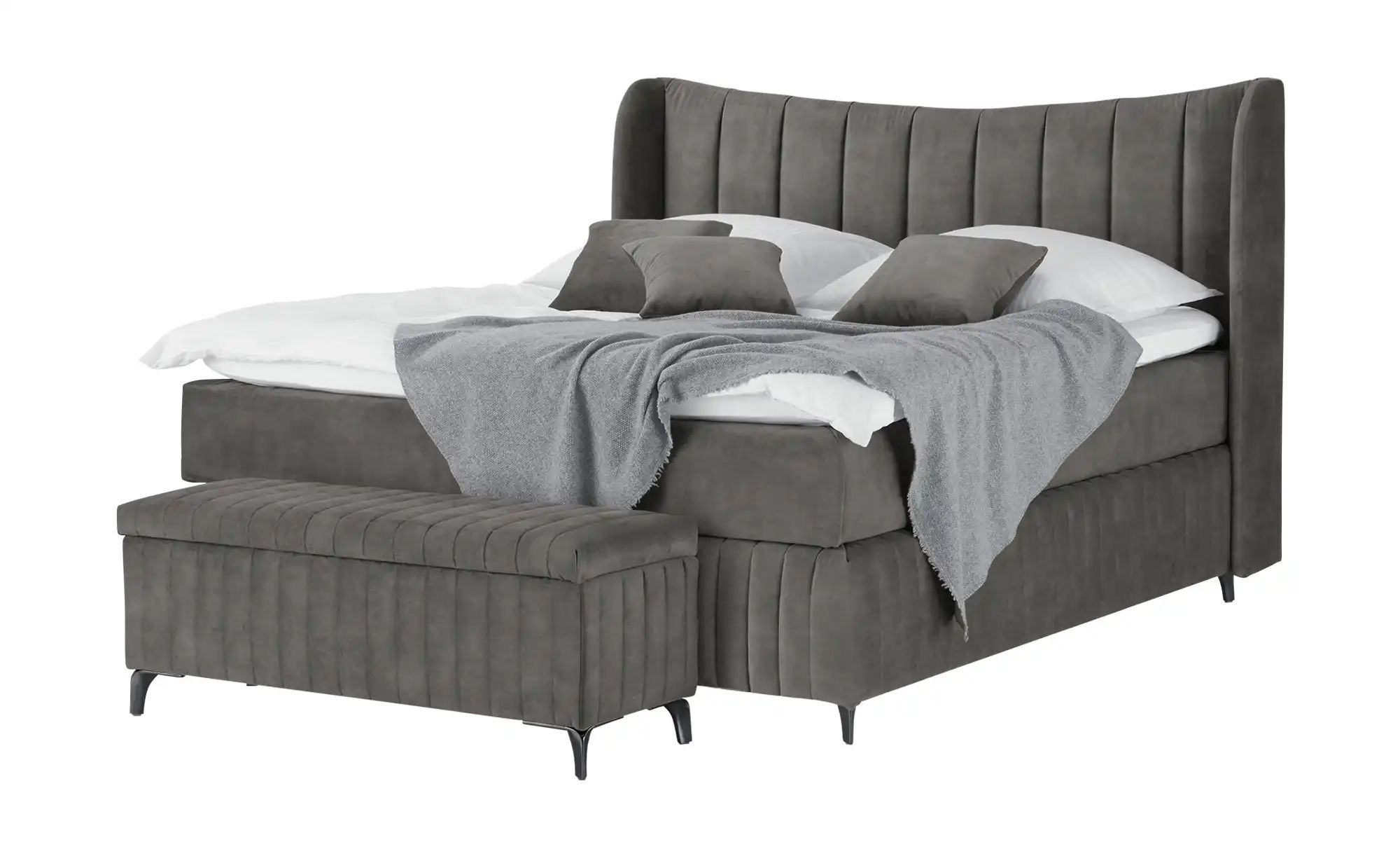 Kings and Queens Boxspringbett  Uldur ¦ grau ¦ Maße (cm): B: 194 H: 122 Bet günstig online kaufen