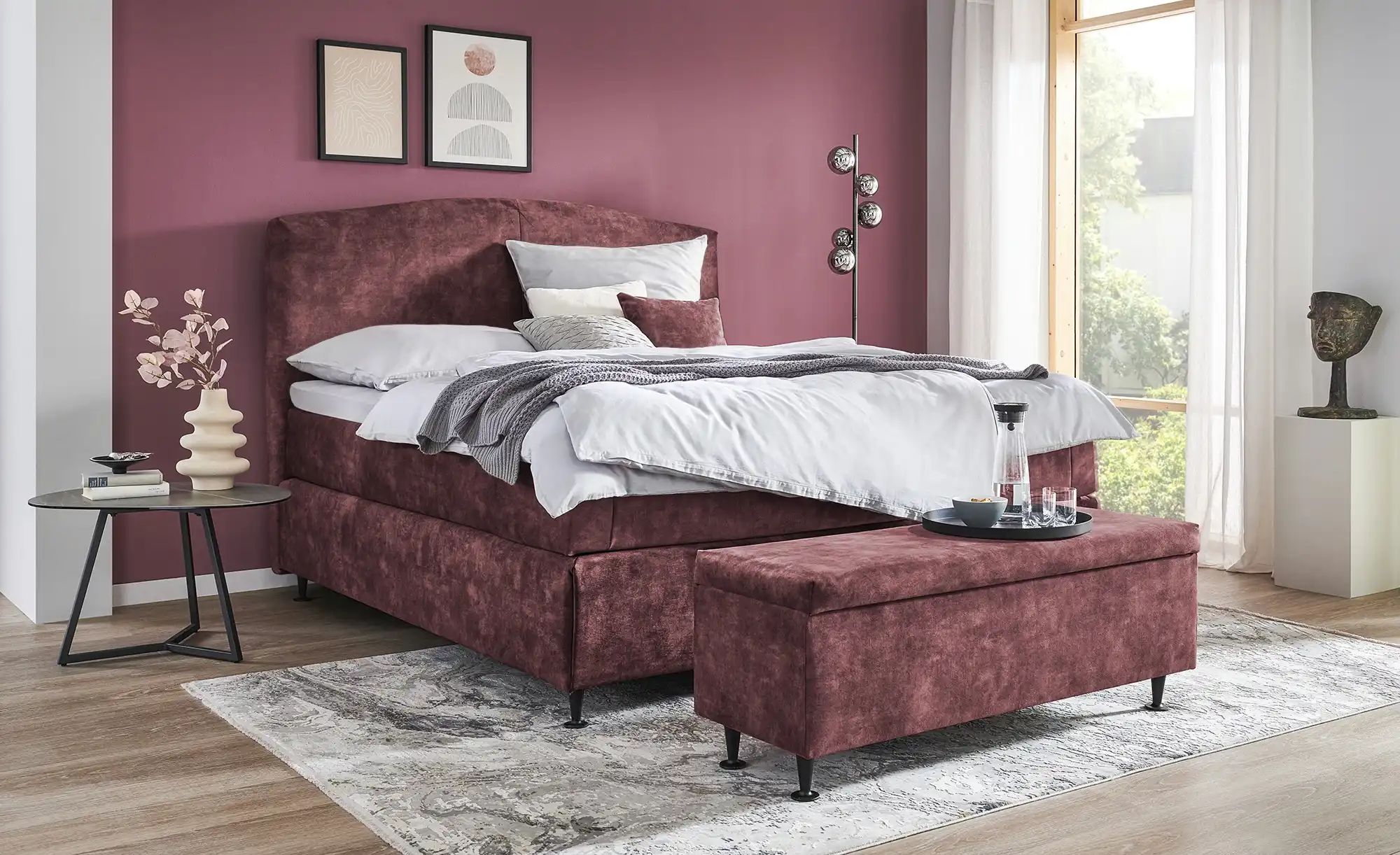 Kings and Queens Boxspringbett  Skyer ¦ rot ¦ Maße (cm): B: 164 H: 132 Bett günstig online kaufen