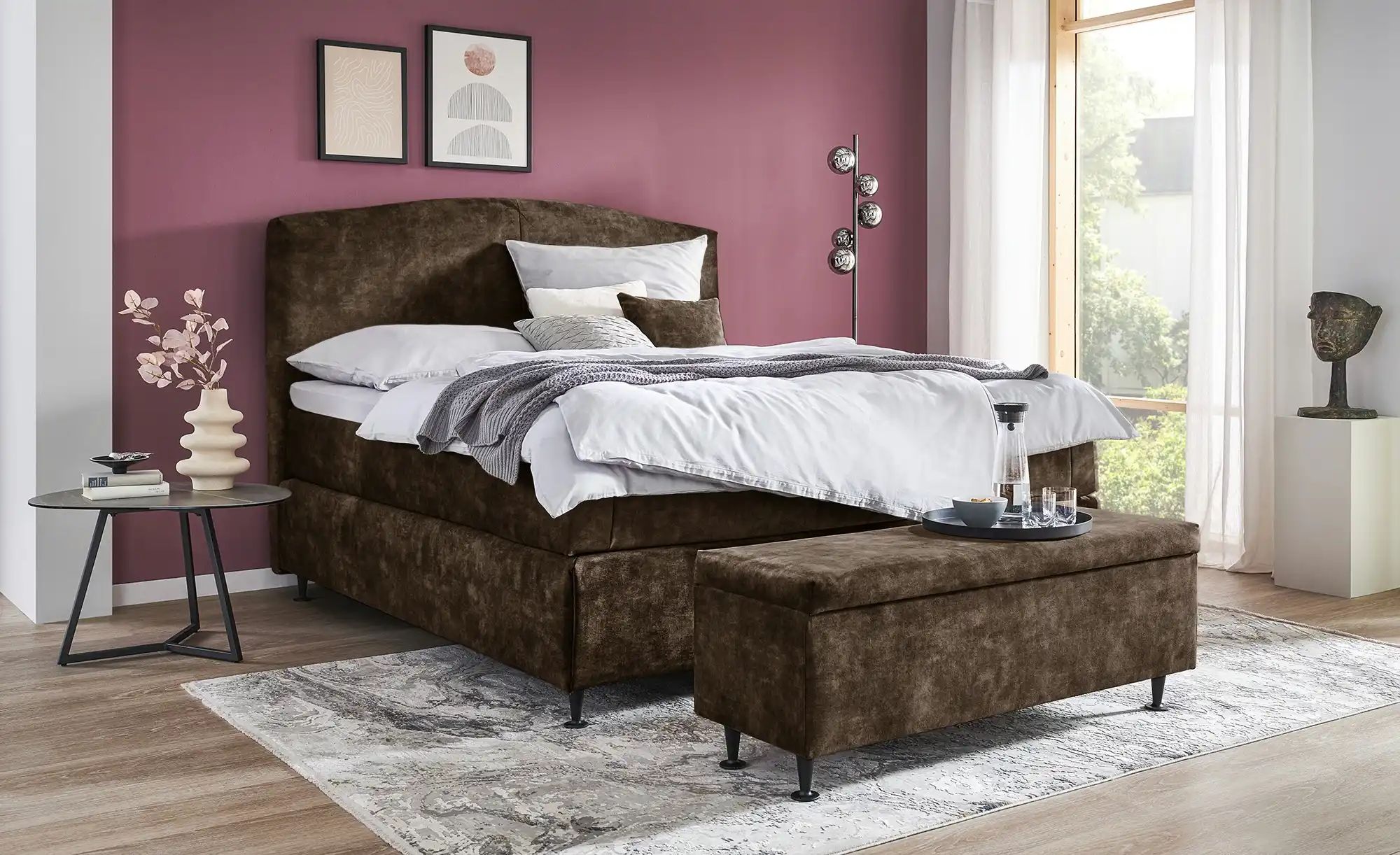 Kings and Queens Boxspringbett  Skyer ¦ braun ¦ Maße (cm): B: 164 H: 132 Be günstig online kaufen