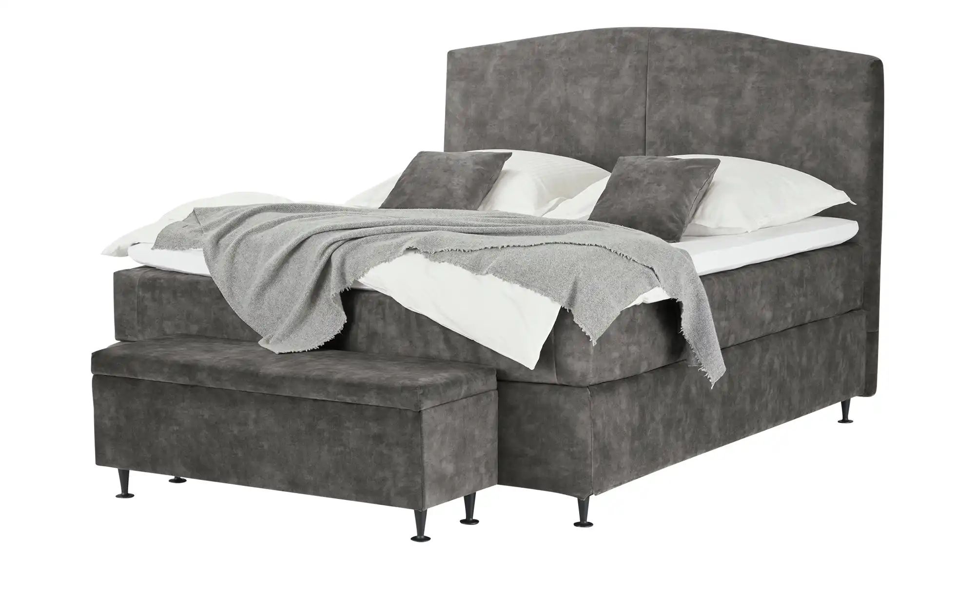Kings and Queens Boxspringbett  Skyer ¦ grau ¦ Maße (cm): B: 164 H: 132 Bet günstig online kaufen