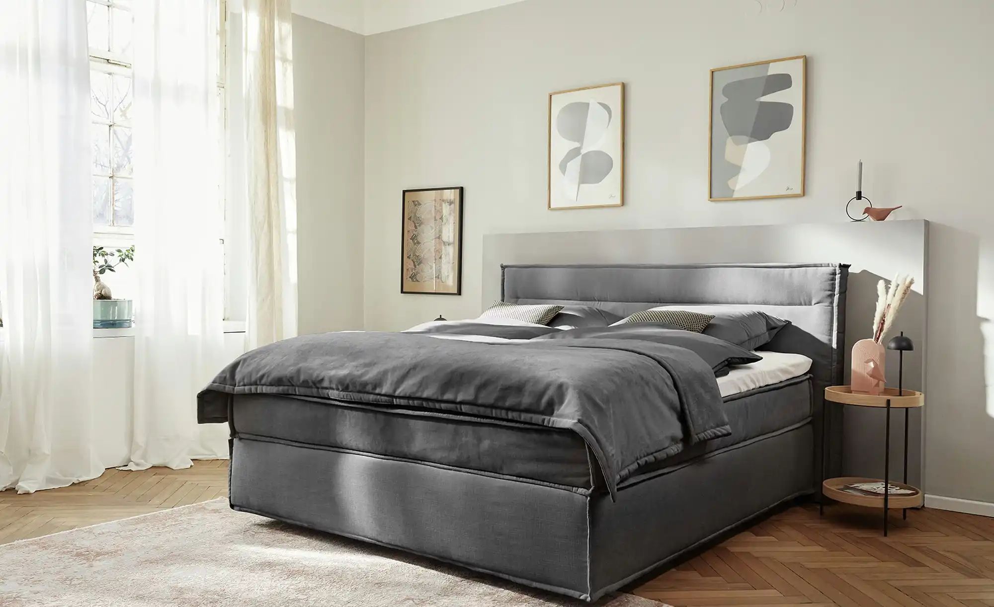 Musterring Boxspringbett  JustB! ¦ grau ¦ Maße (cm): B: 180 H: 115 Betten > günstig online kaufen