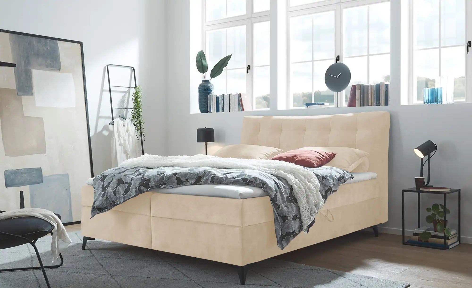 Boxbett mit Bettkasten Melrose ¦ creme ¦ Maße (cm): B: 182 H: 109 Betten > günstig online kaufen