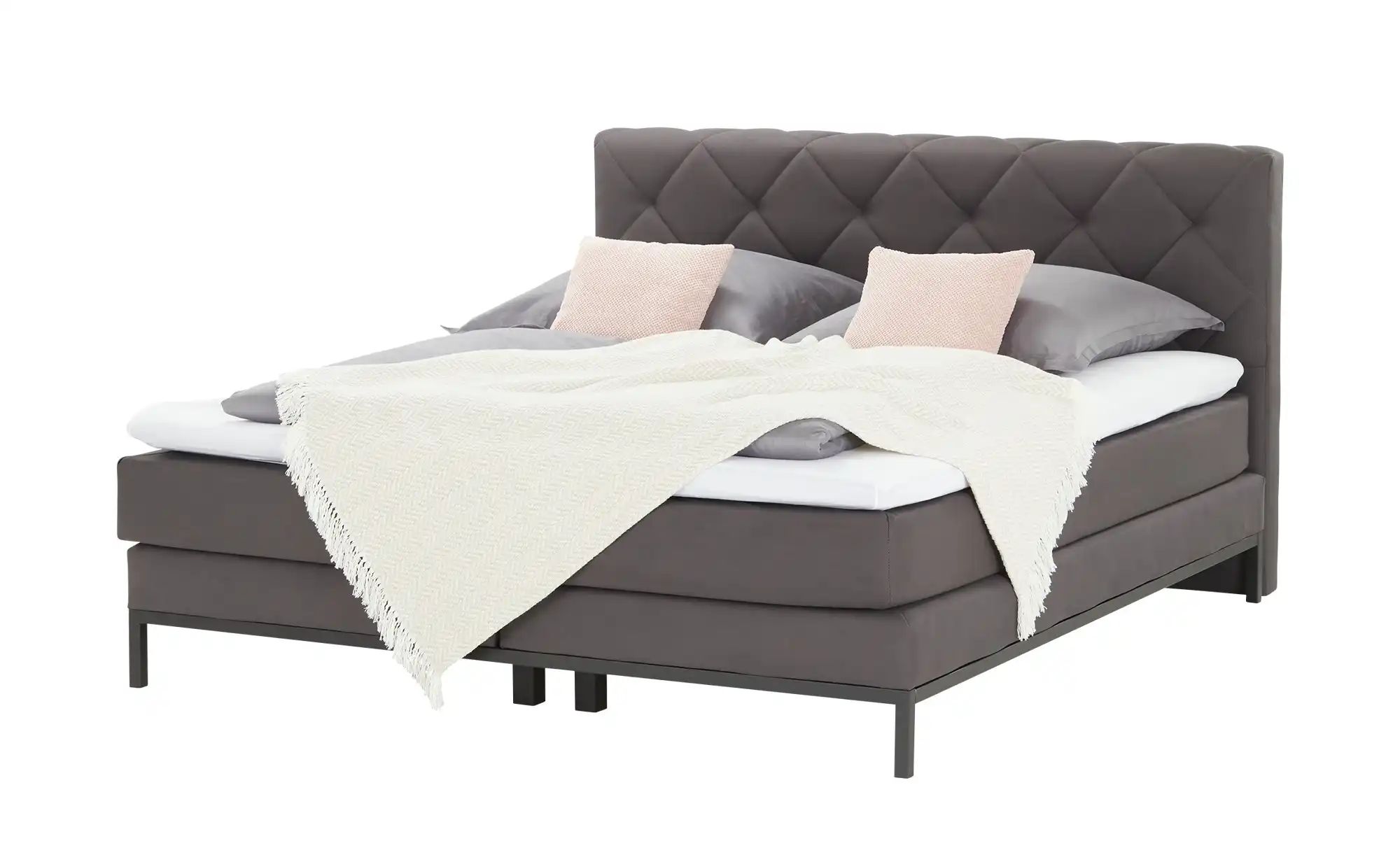 uno Boxspringbett Rockaway ¦ grau ¦ Maße (cm): B: 180 H: 104 Betten > Boxspringbetten - Höffner