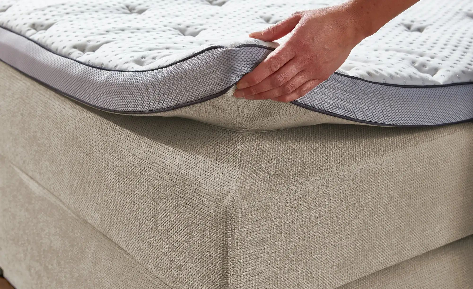 uno Boxspringbett  Chicago ¦ creme ¦ Maße (cm): B: 168 H: 112 Betten > Boxs günstig online kaufen