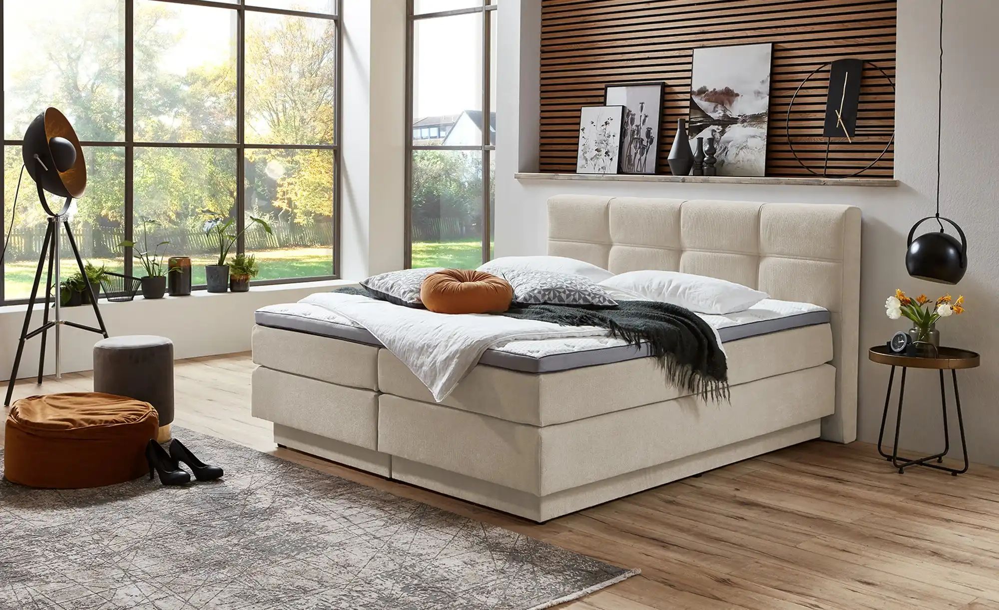 uno Boxspringbett  Chicago ¦ creme ¦ Maße (cm): B: 168 H: 112 Betten > Boxs günstig online kaufen