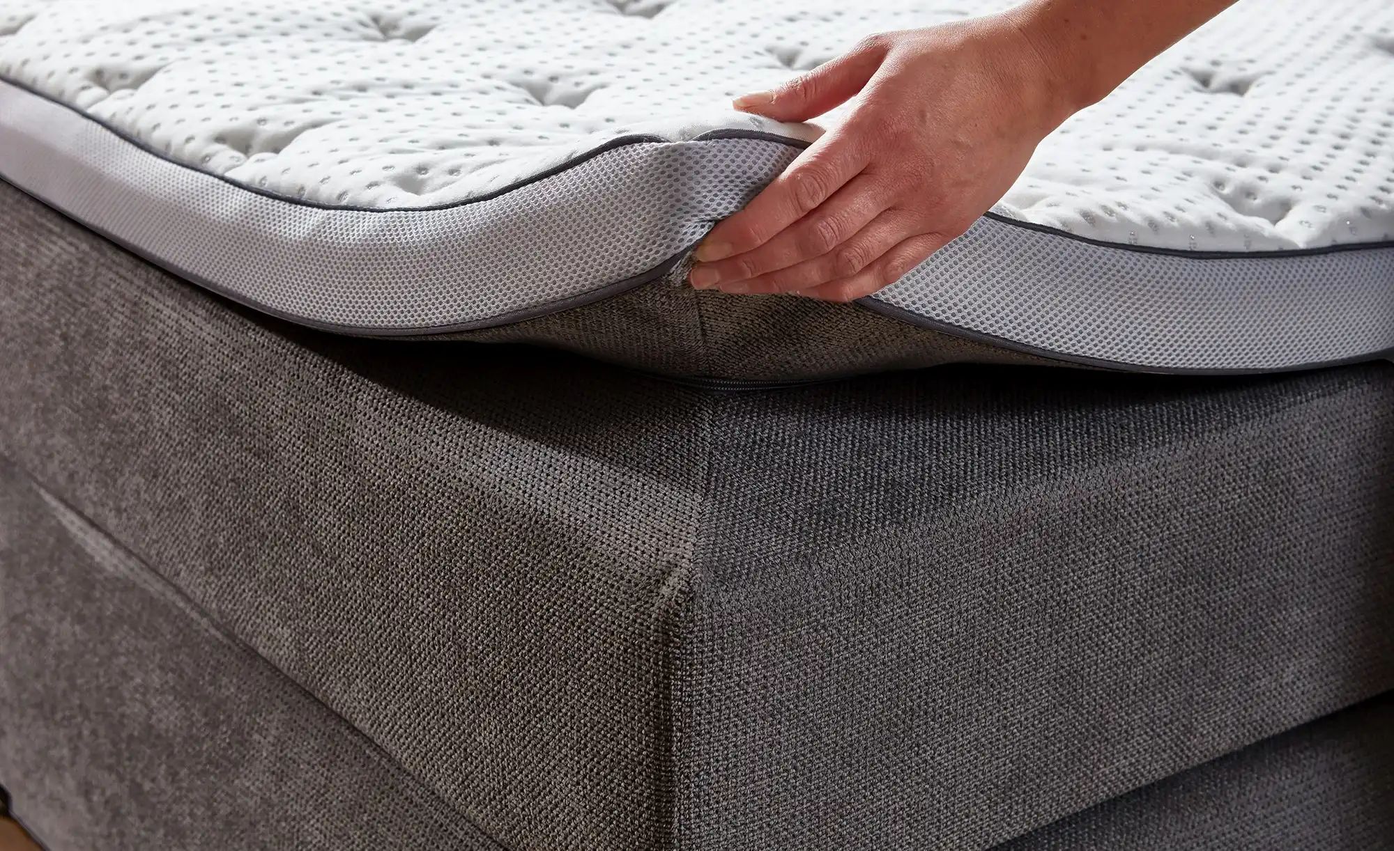 uno Boxspringbett  Chicago ¦ grau ¦ Maße (cm): B: 168 H: 112 Betten > Boxsp günstig online kaufen