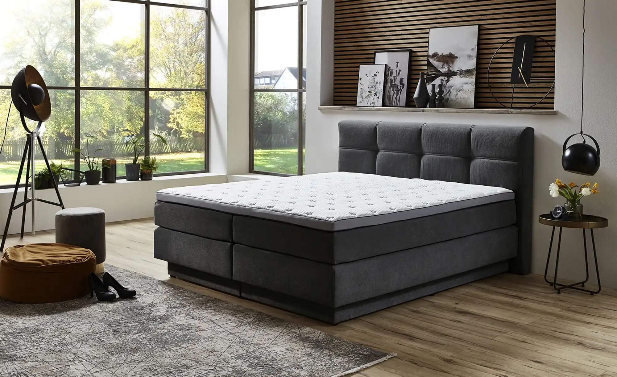 Thumbnail - uno Boxspringbett  Chicago ¦ grau ¦ Maße (cm): B: 188 H: 112 Betten > Boxspringbetten - Höffner