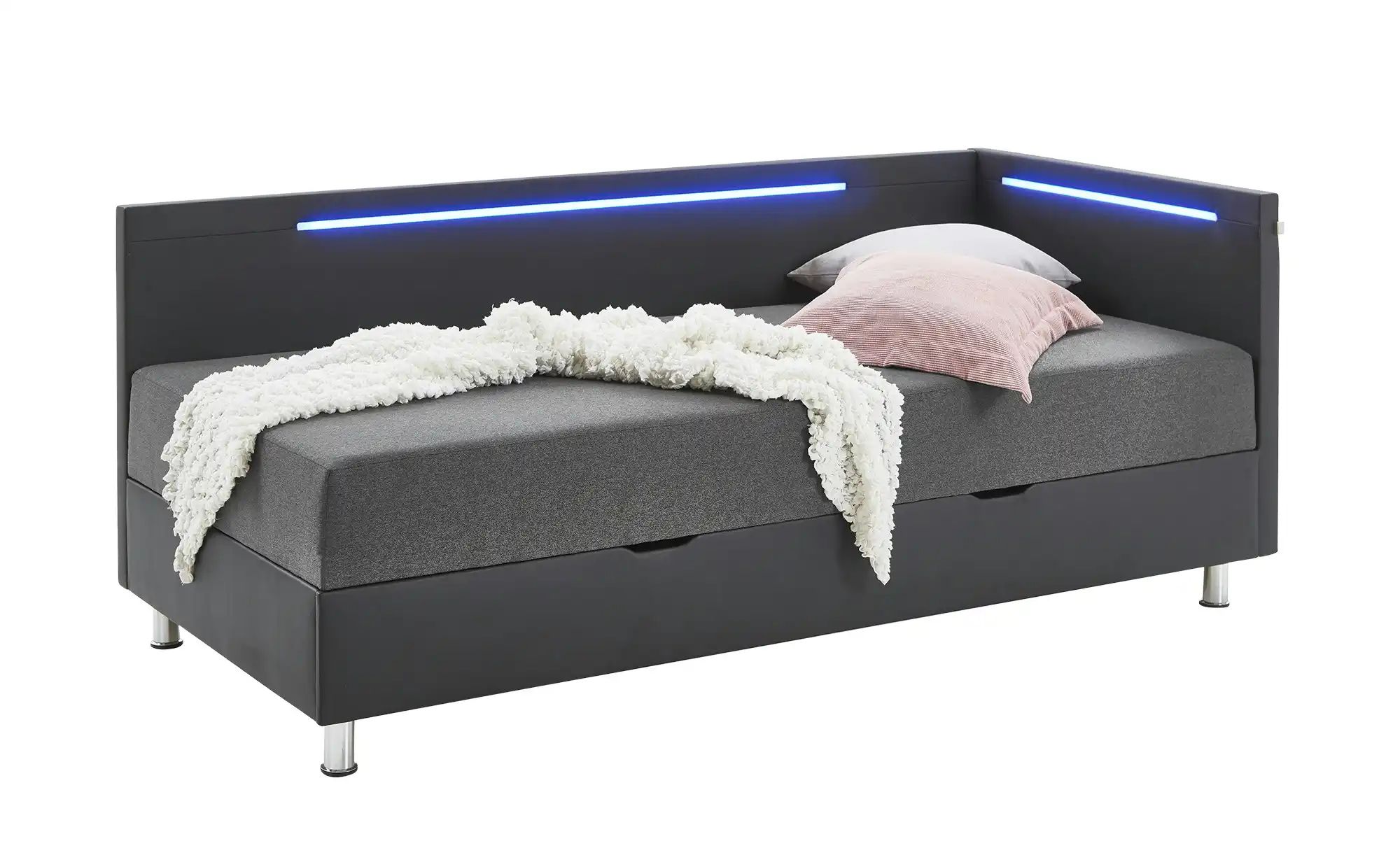 Polsterliege  Langham ¦ schwarz ¦ Maße (cm): B: 100 H: 82 Betten > Polsterb günstig online kaufen