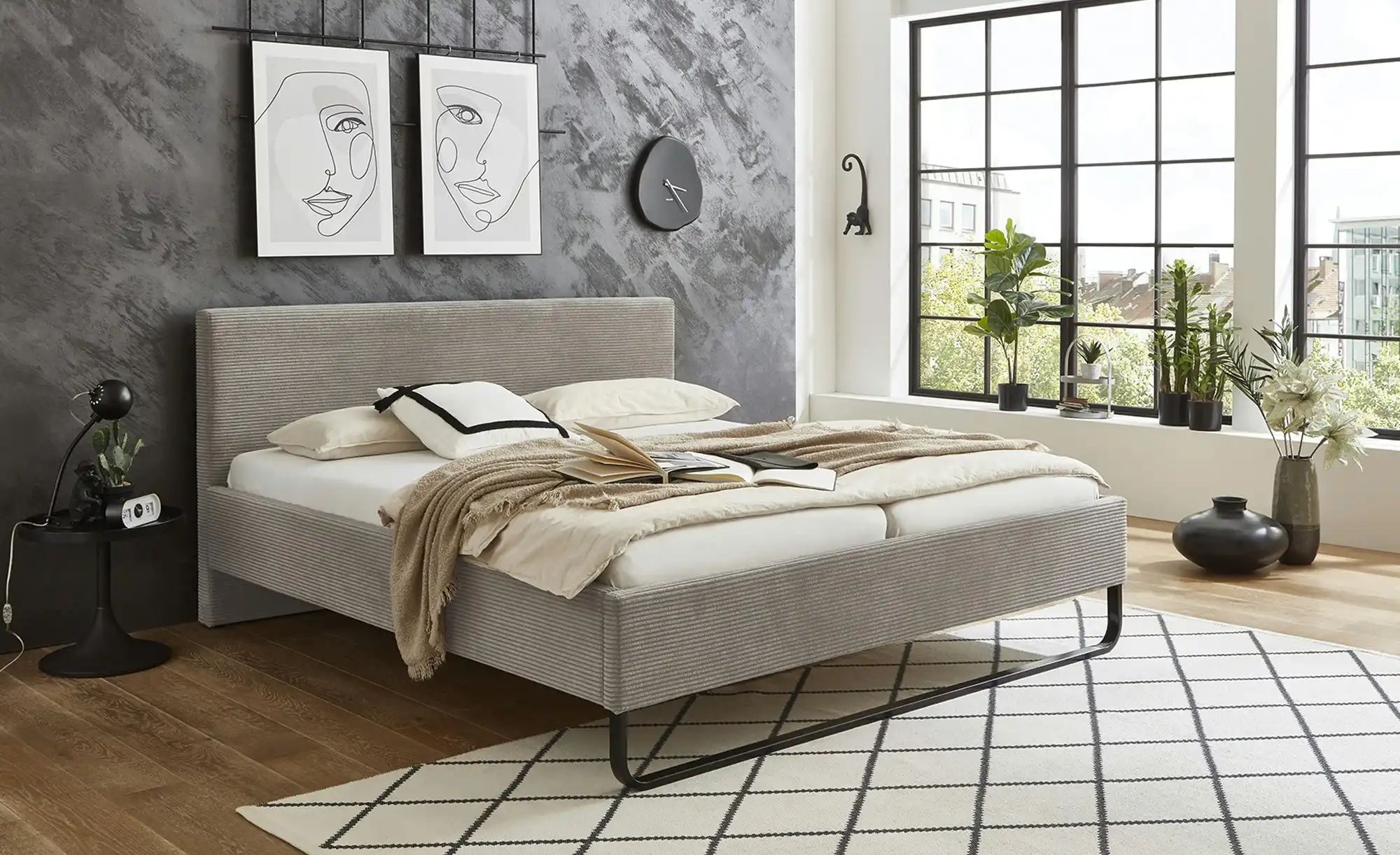 Polsterbett  Stowe ¦ grau ¦ Maße (cm): B: 191 H: 100 Betten > Polsterbetten günstig online kaufen
