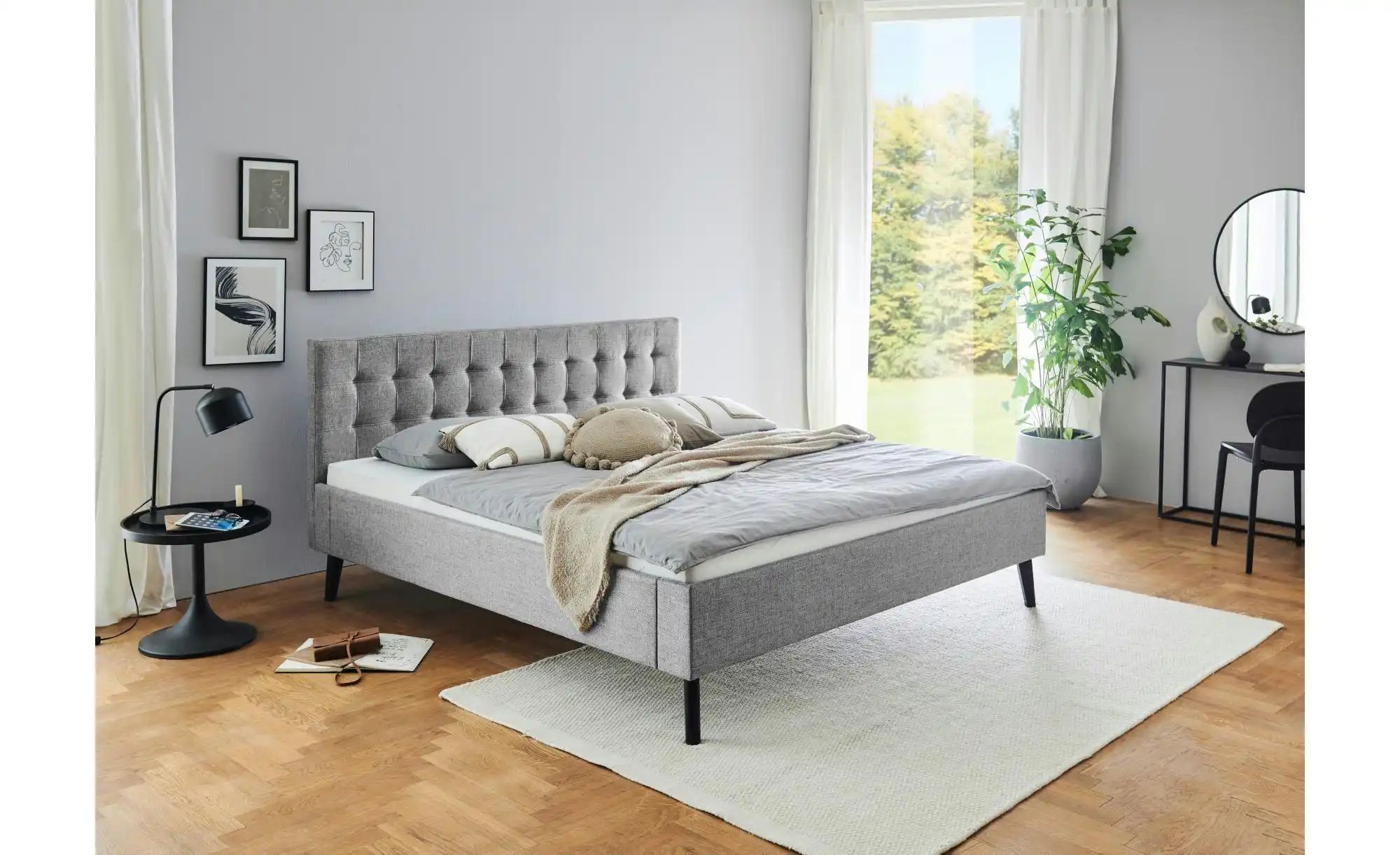 Polsterbett  Aldridge ¦ grau ¦ Maße (cm): B: 186 H: 100 Betten > Polsterbet günstig online kaufen