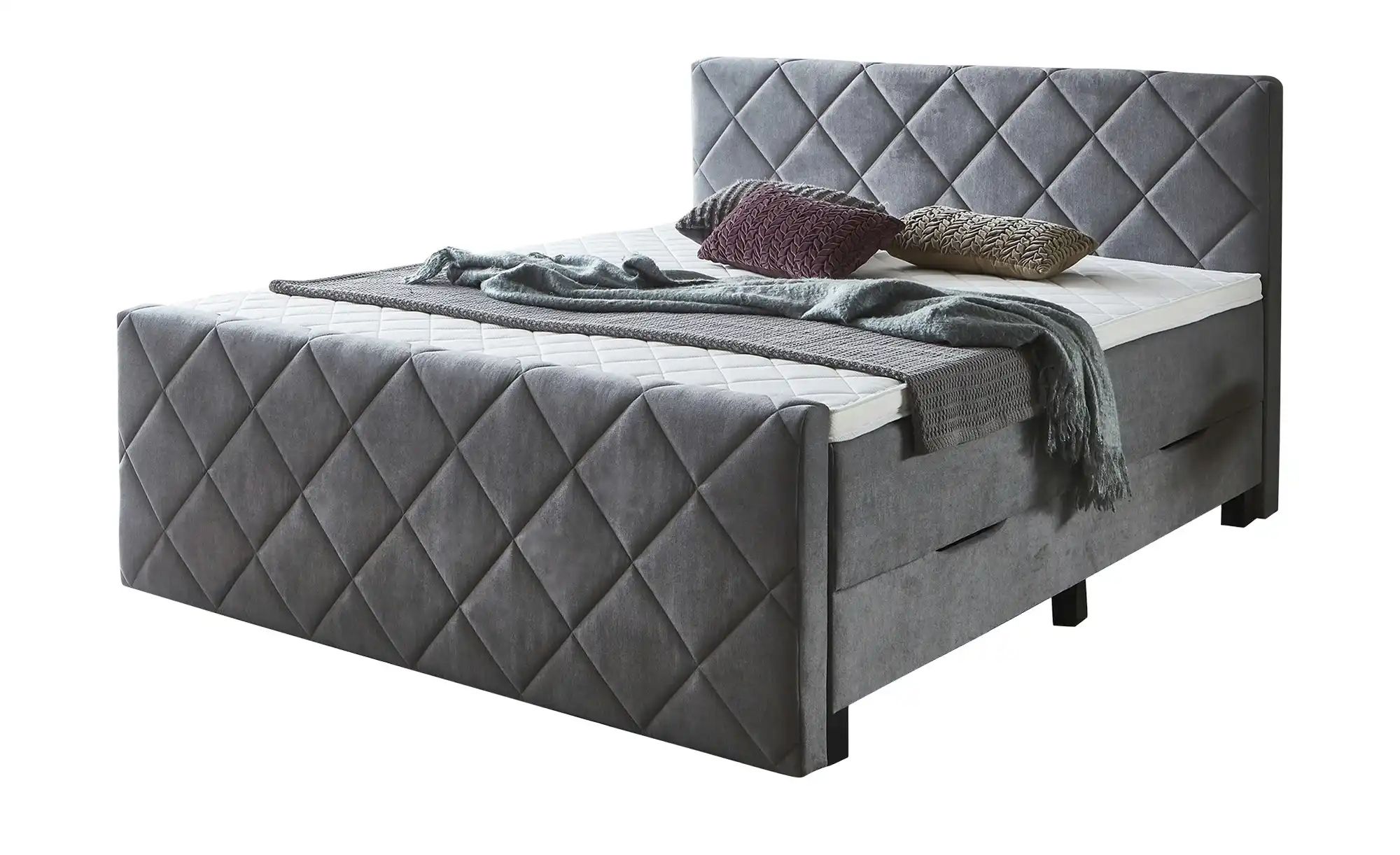 Boxspringbett  Shropshire ¦ grau ¦ Maße (cm): B: 180 H: 112 Betten > Boxspr günstig online kaufen