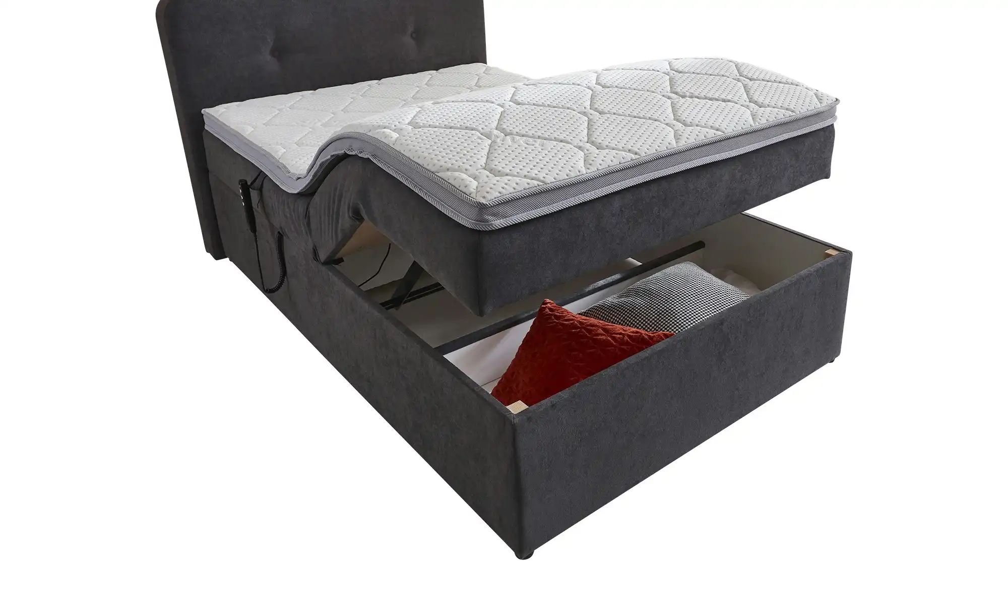 Boxbett elektrisch mit Stauraum  Rutland ¦ grau ¦ Maße (cm): B: 110 H: 104 günstig online kaufen