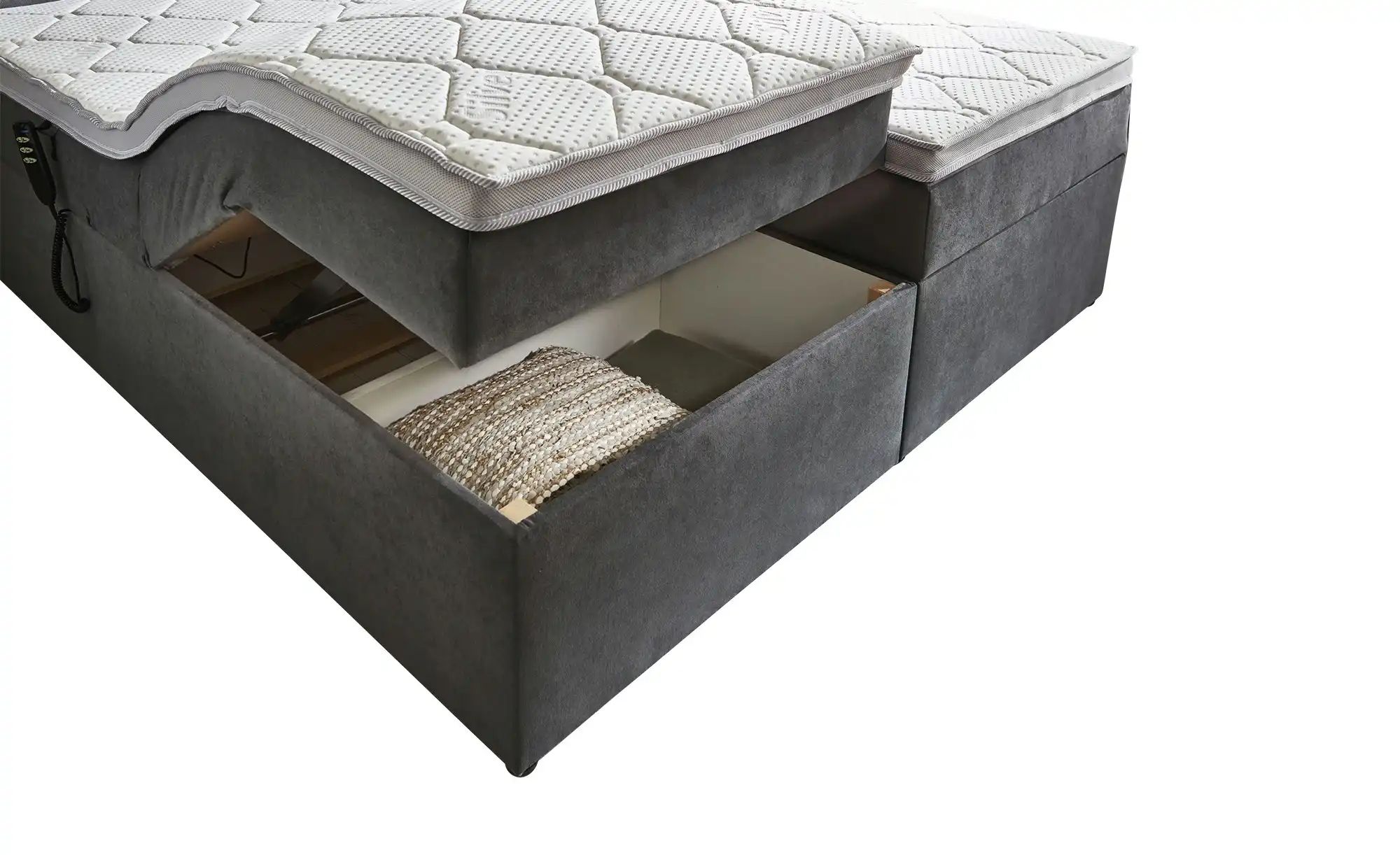 Boxbett elektrisch mit Stauraum  Rutland ¦ grau ¦ Maße (cm): B: 190 H: 104 günstig online kaufen