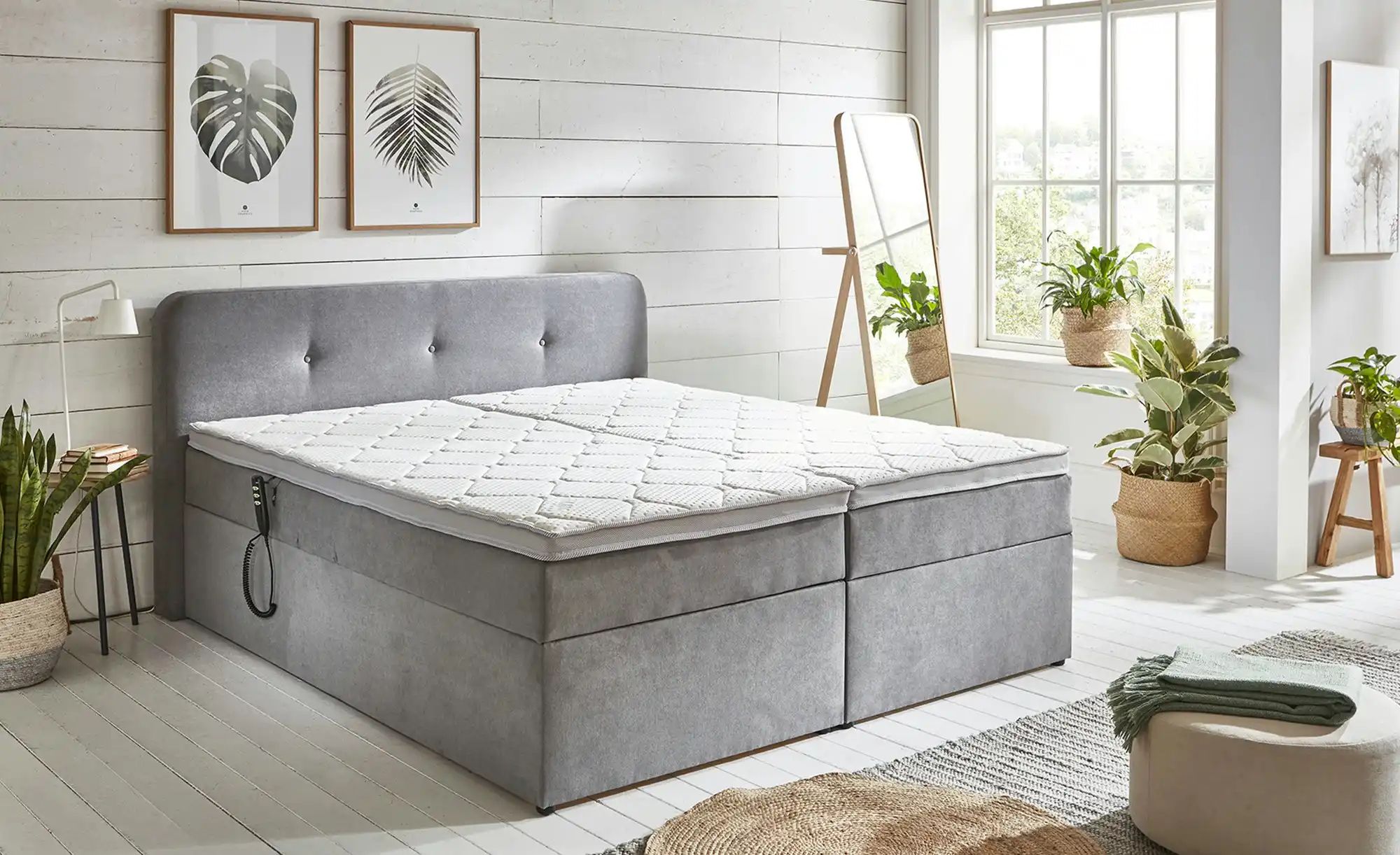 Thumbnail - Boxbett elektrisch mit Stauraum Rutland ¦ grau ¦ Maße (cm): B: 190 H: 104 Betten > Polsterbetten - Höffner