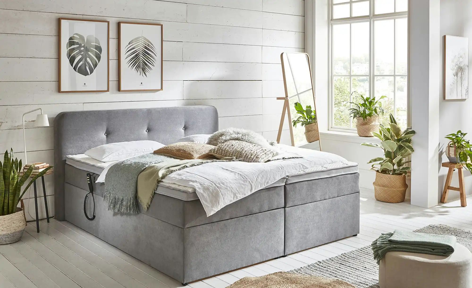 Thumbnail - Boxbett elektrisch mit Stauraum Rutland ¦ grau ¦ Maße (cm): B: 190 H: 104 Betten > Polsterbetten - Höffner