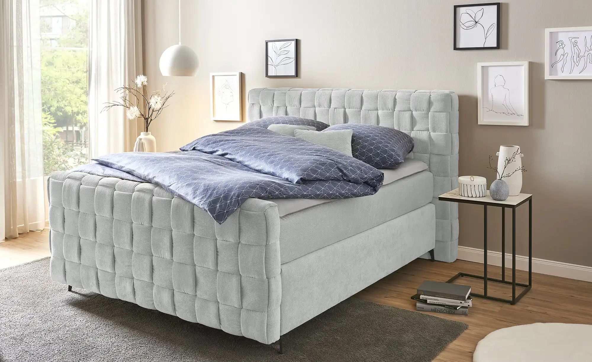 Wohnwert Boxspringbett  Tefla ¦ grau ¦ Maße (cm): B: 202 H: 132,5 Betten > günstig online kaufen