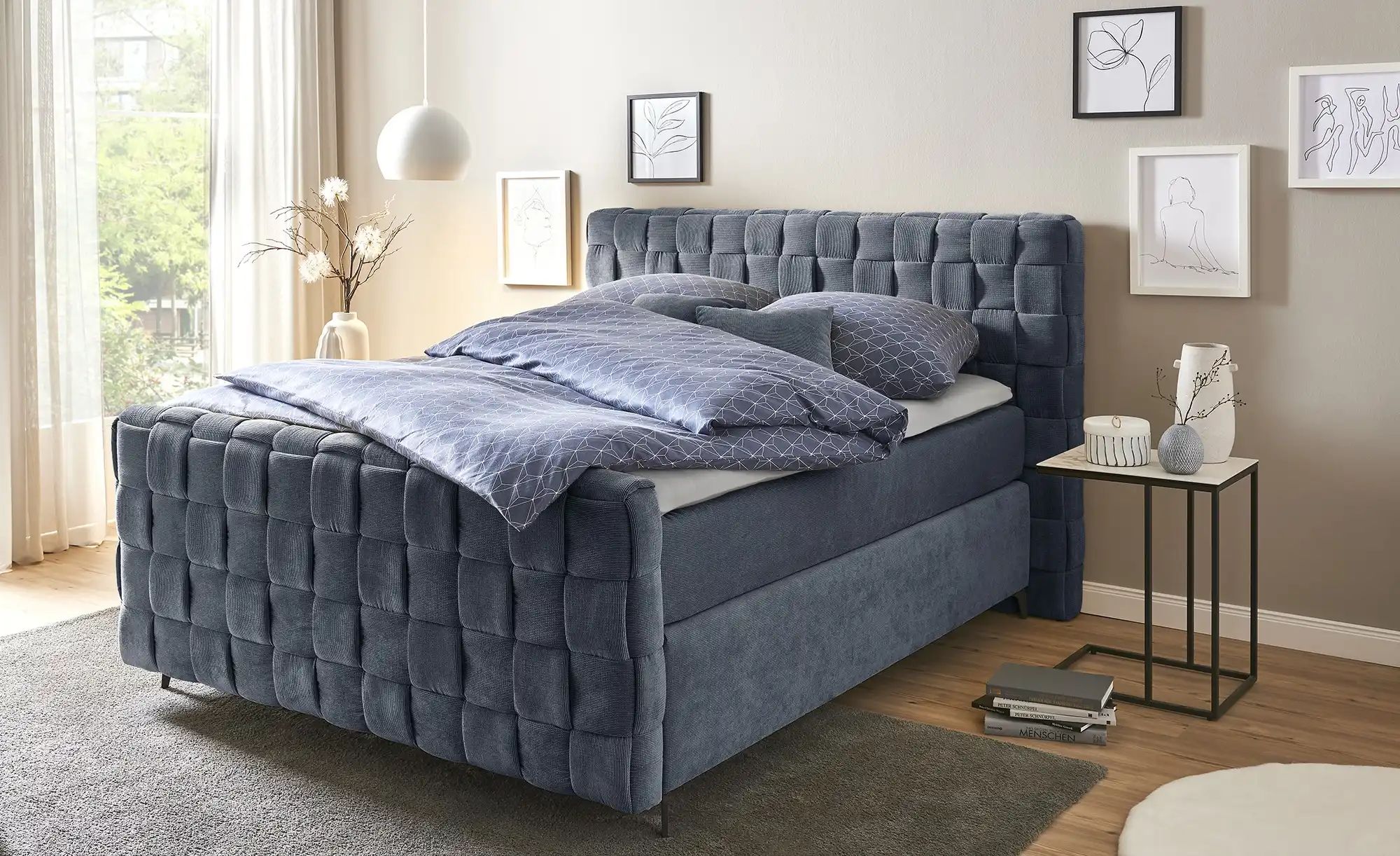 Wohnwert Boxspringbett  Tefla ¦ grau ¦ Maße (cm): B: 182 H: 132,5 Betten > günstig online kaufen