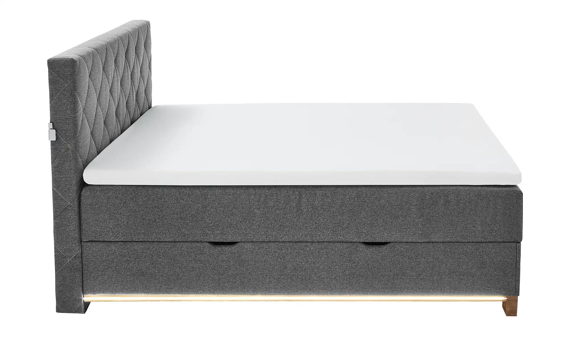 Thumbnail - Boxspringbett USB-Anschluss & LED- Beleuchtung  Clara ¦ grau ¦ Maße (cm): B: 161 H: 119 Betten > Boxspringbetten > Boxsp...