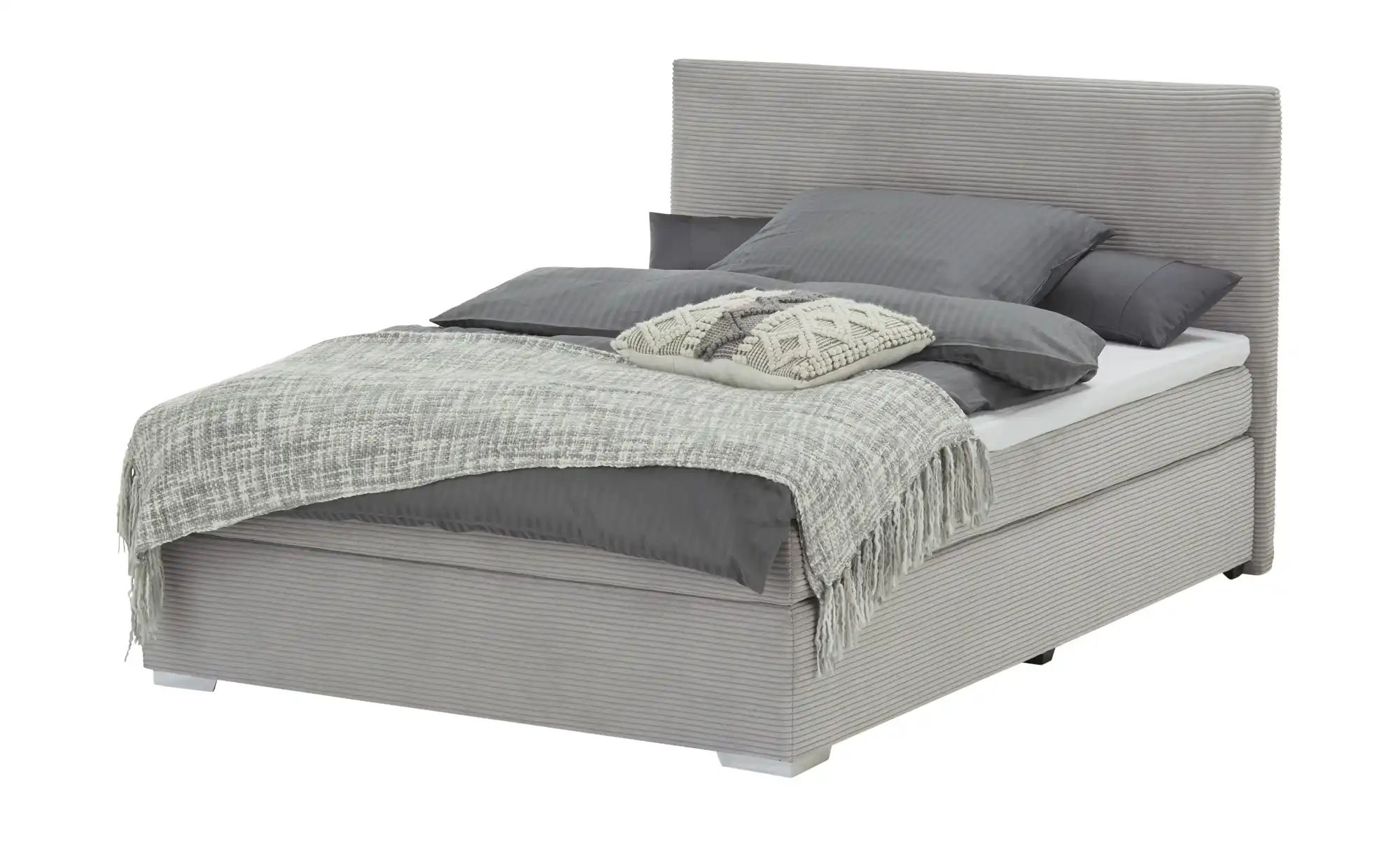 Boxbett Cord  Härtegrad H3 Moseley ¦ grau ¦ Maße (cm): B: 147 H: 104 Betten günstig online kaufen