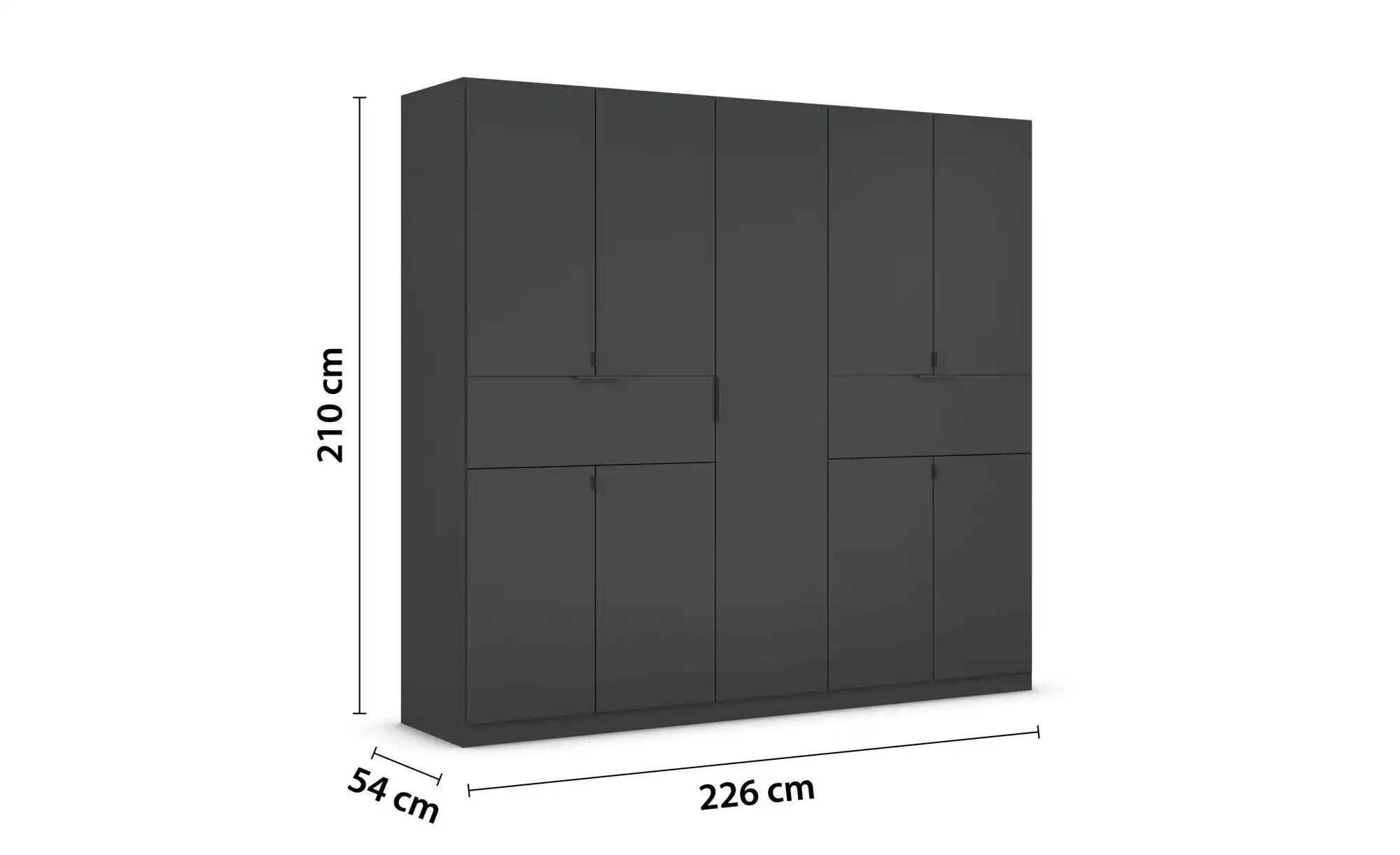 Drehtürenschrank  Thurso ¦ schwarz ¦ Maße (cm): B: 226 H: 210 Schränke > Kl günstig online kaufen