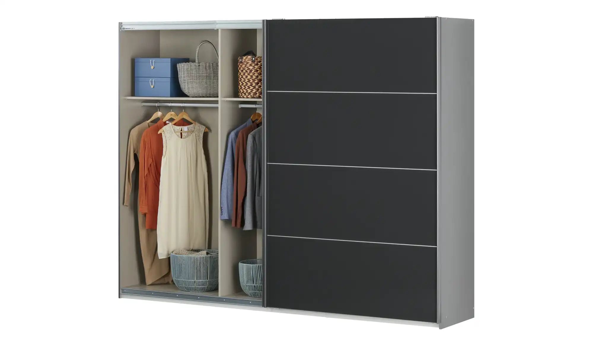meinSchrank Schwebetürenschrank  Marie ¦ grau ¦ Maße (cm): B: 271 H: 210 T: günstig online kaufen
