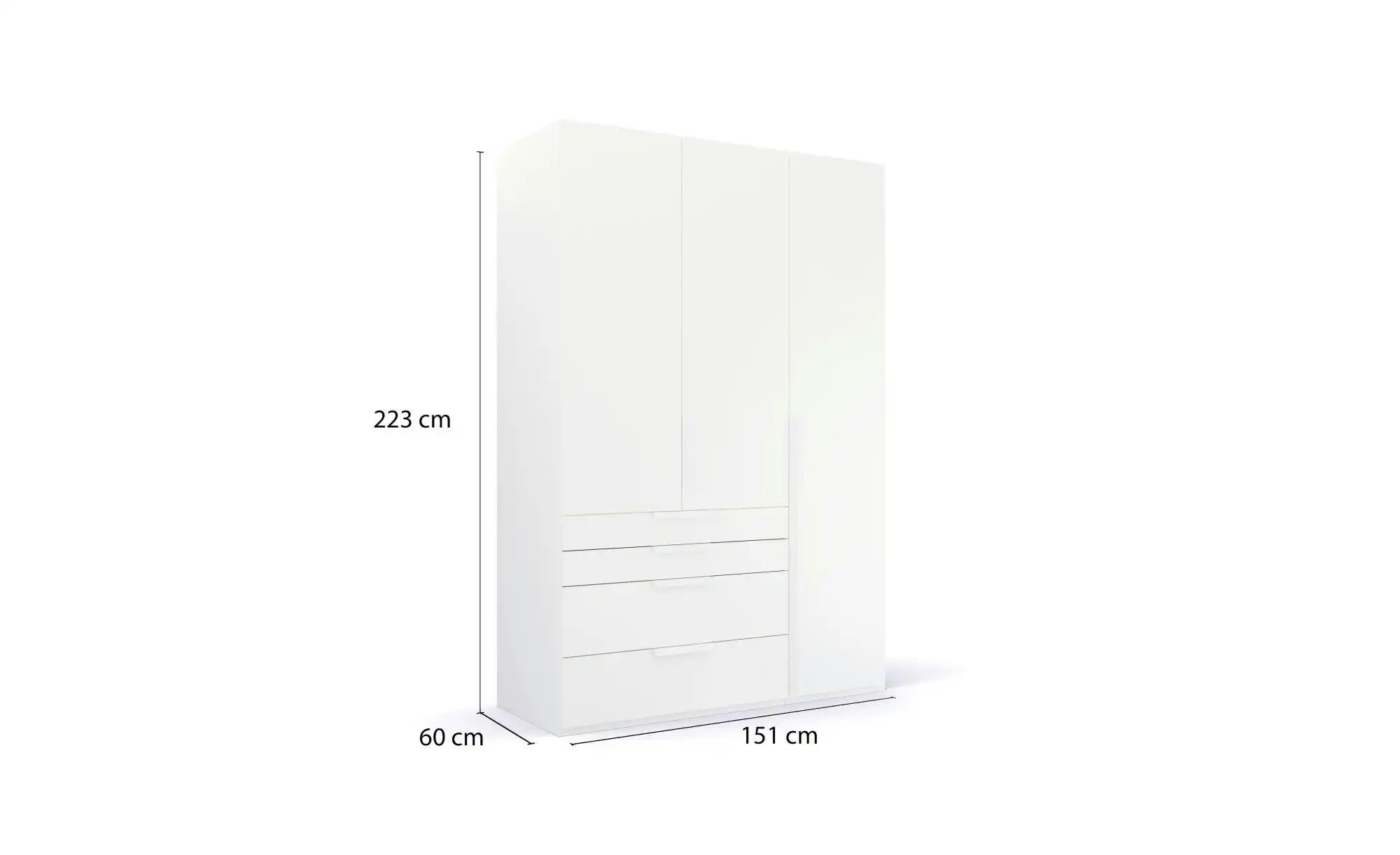 Drehtürenschrank  Port Talbot ¦ weiß ¦ Maße (cm): B: 151 H: 223 Schränke > günstig online kaufen