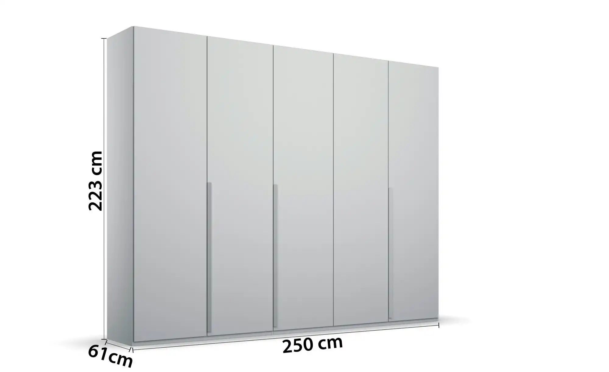 Drehtürenschrank  Port Talbot ¦ grau ¦ Maße (cm): B: 251 H: 223 Schränke > günstig online kaufen