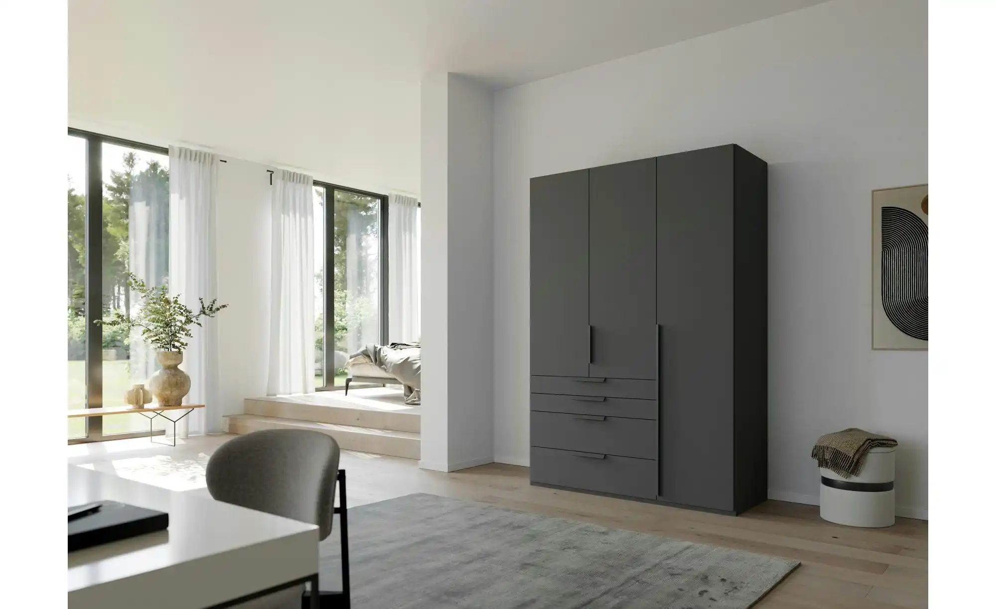 Drehtürenschrank  Port Talbot ¦ schwarz ¦ Maße (cm): B: 151 H: 223 Schränke günstig online kaufen