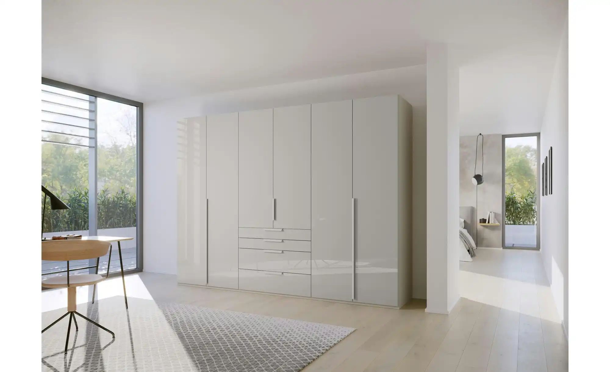 Drehtürenschrank  Port Talbot ¦ grau ¦ Maße (cm): B: 301 H: 223 Schränke > günstig online kaufen