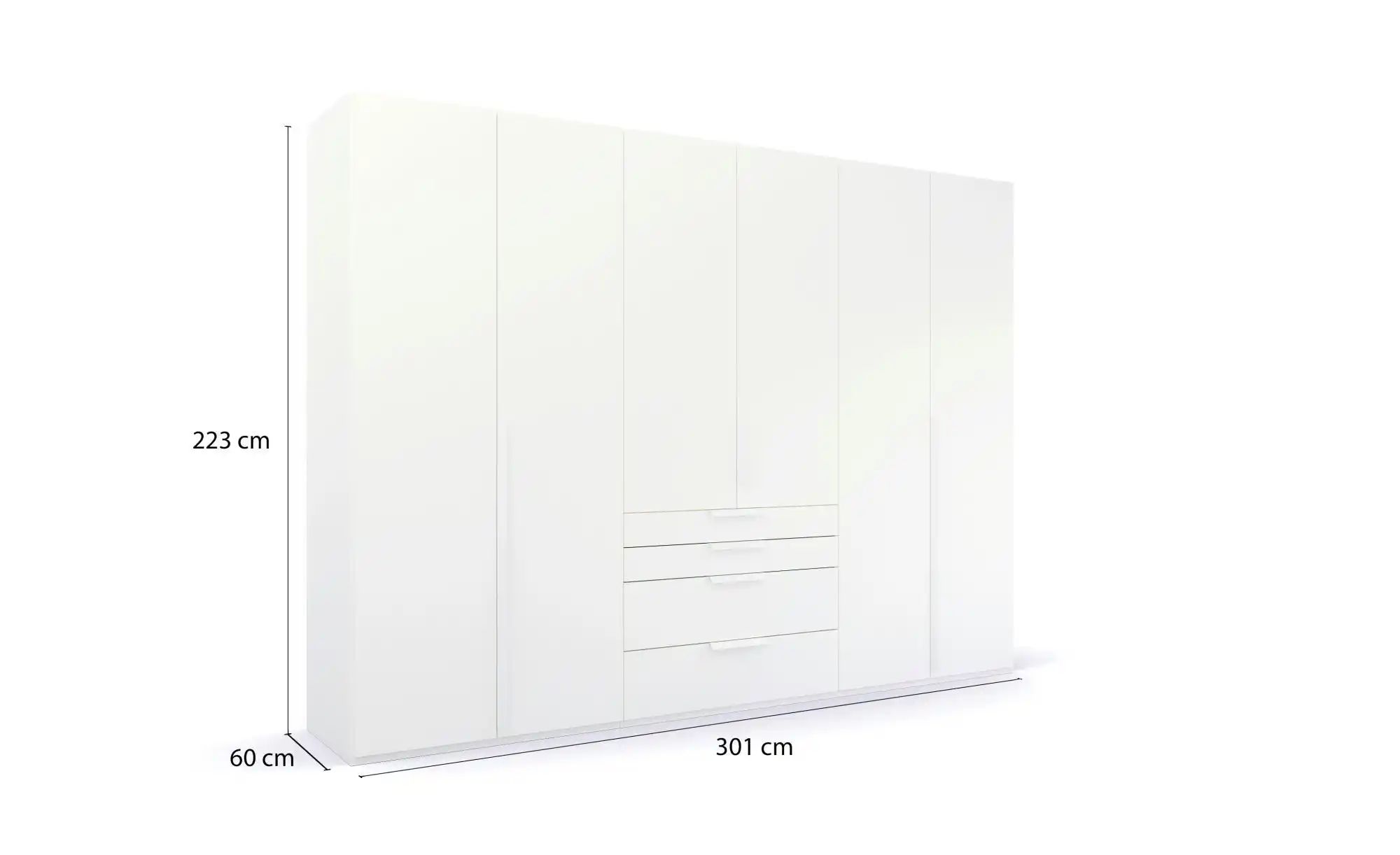 Drehtürenschrank  Port Talbot ¦ weiß ¦ Maße (cm): B: 301 H: 223 Schränke > günstig online kaufen