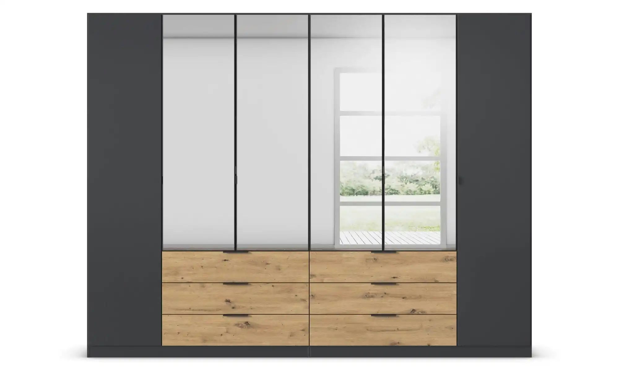 Thumbnail - Drehtürenschrank Dundee ¦ schwarz ¦ Maße (cm): B: 271 H: 210 Schränke > Kleiderschränke > Drehtürenschränke - Höffner