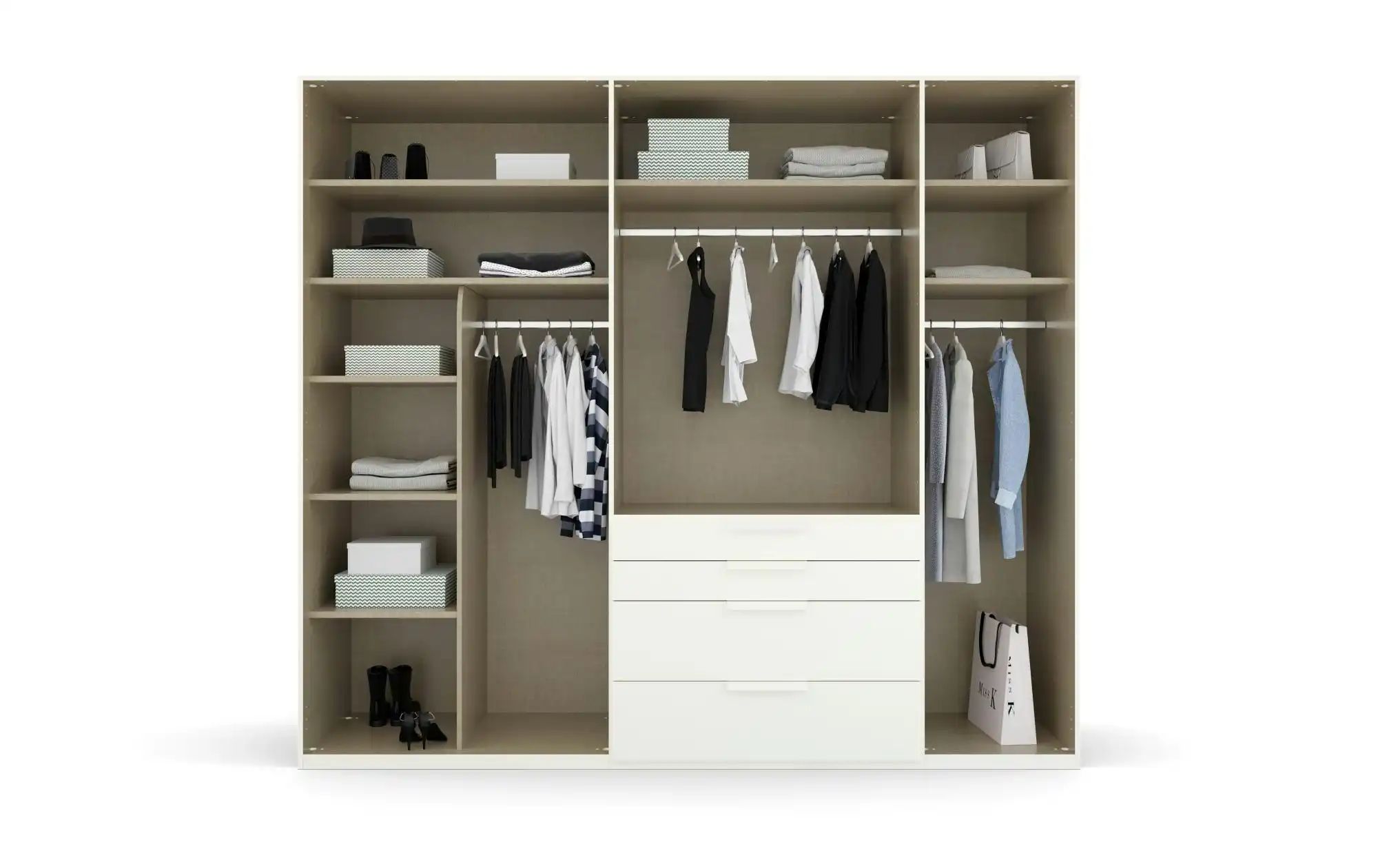 Drehtürenschrank  Port Talbot ¦ weiß ¦ Maße (cm): B: 251 H: 223 Schränke > günstig online kaufen