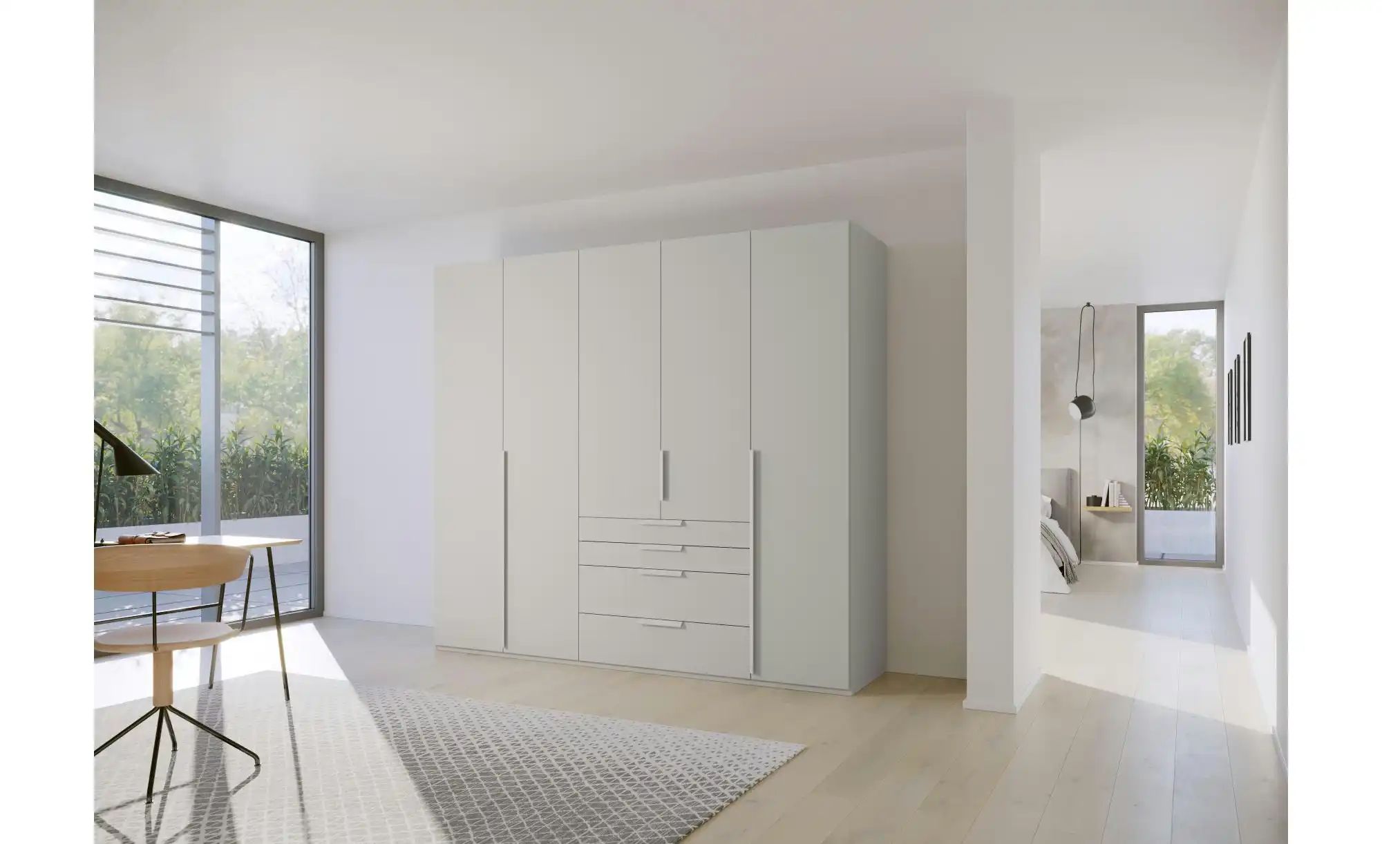 Drehtürenschrank  Port Talbot ¦ grau ¦ Maße (cm): B: 251 H: 223 Schränke > günstig online kaufen