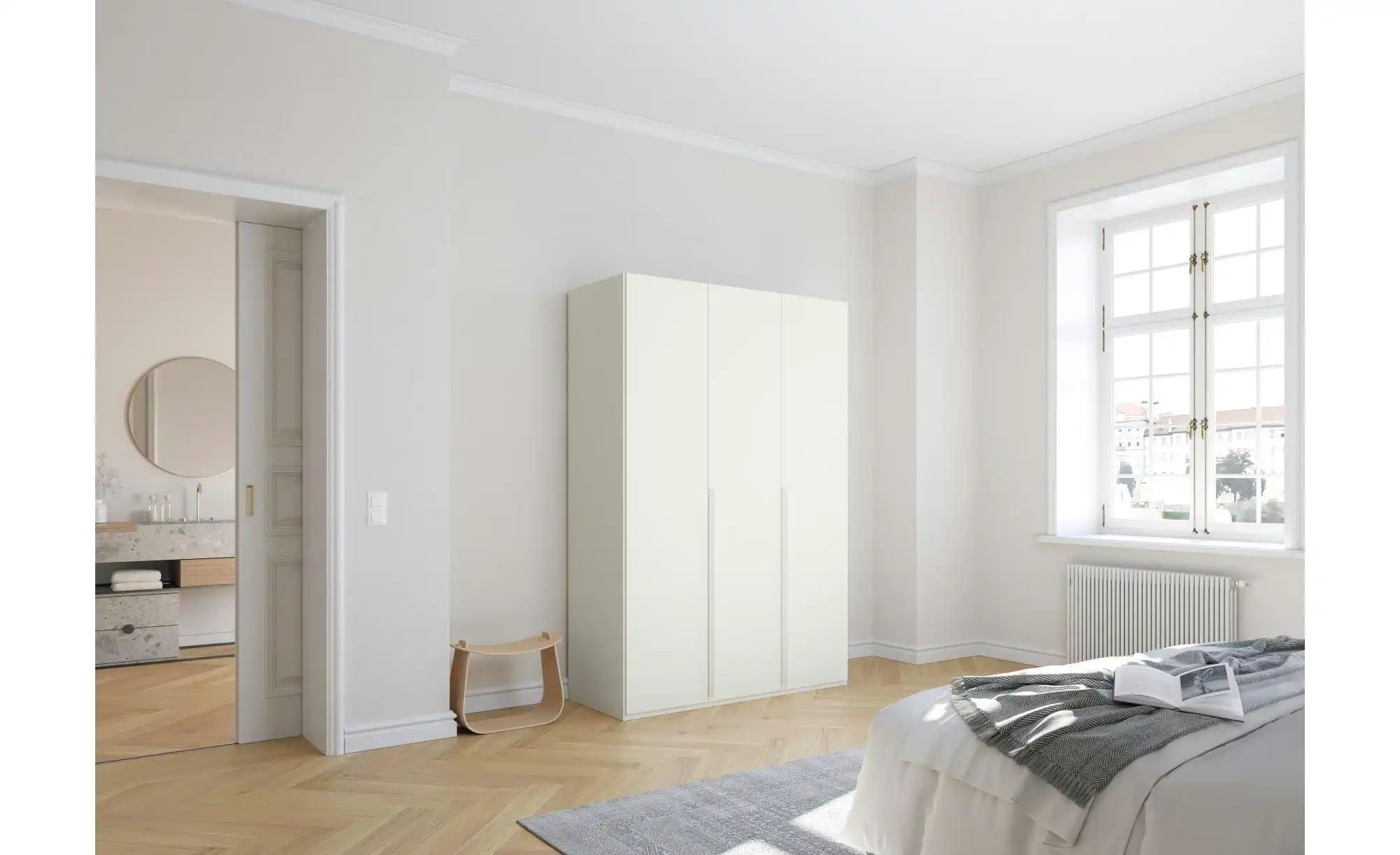 Drehtürenschrank  Port Talbot ¦ weiß ¦ Maße (cm): B: 151 H: 223 Schränke > günstig online kaufen