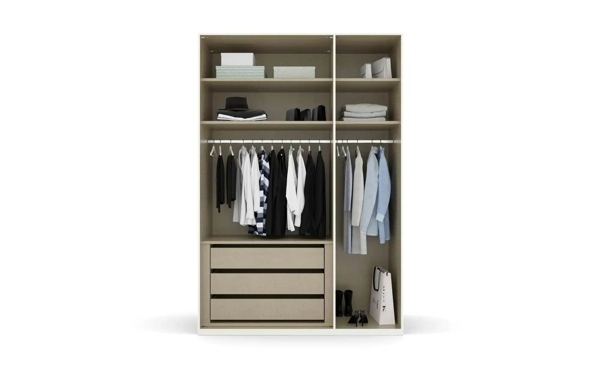 Drehtürenschrank  Port Talbot ¦ grau ¦ Maße (cm): B: 151 H: 223 Schränke > günstig online kaufen