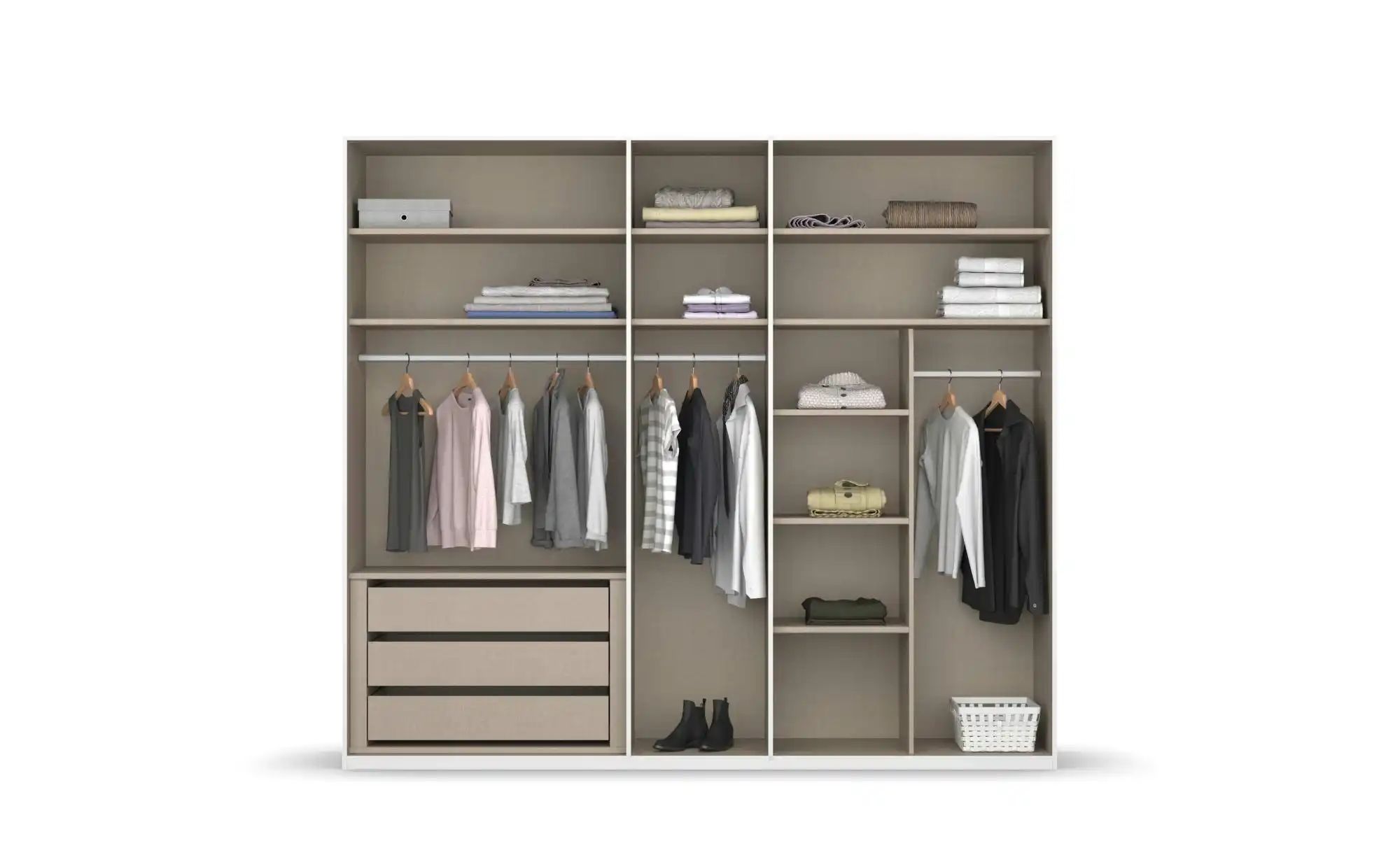 Drehtürenschrank  Port Talbot ¦ weiß ¦ Maße (cm): B: 251 H: 223 Schränke > günstig online kaufen