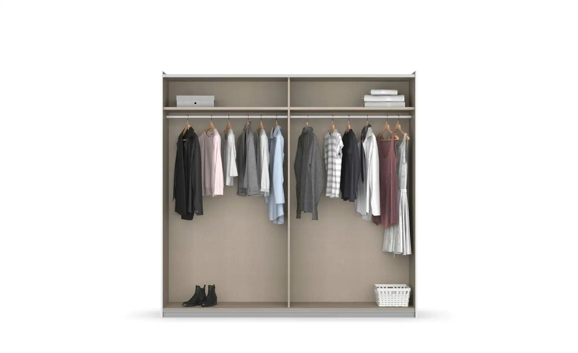Schwebetürenschrank  Acton ¦ grau ¦ Maße (cm): B: 218 H: 210 Schränke > Kle günstig online kaufen
