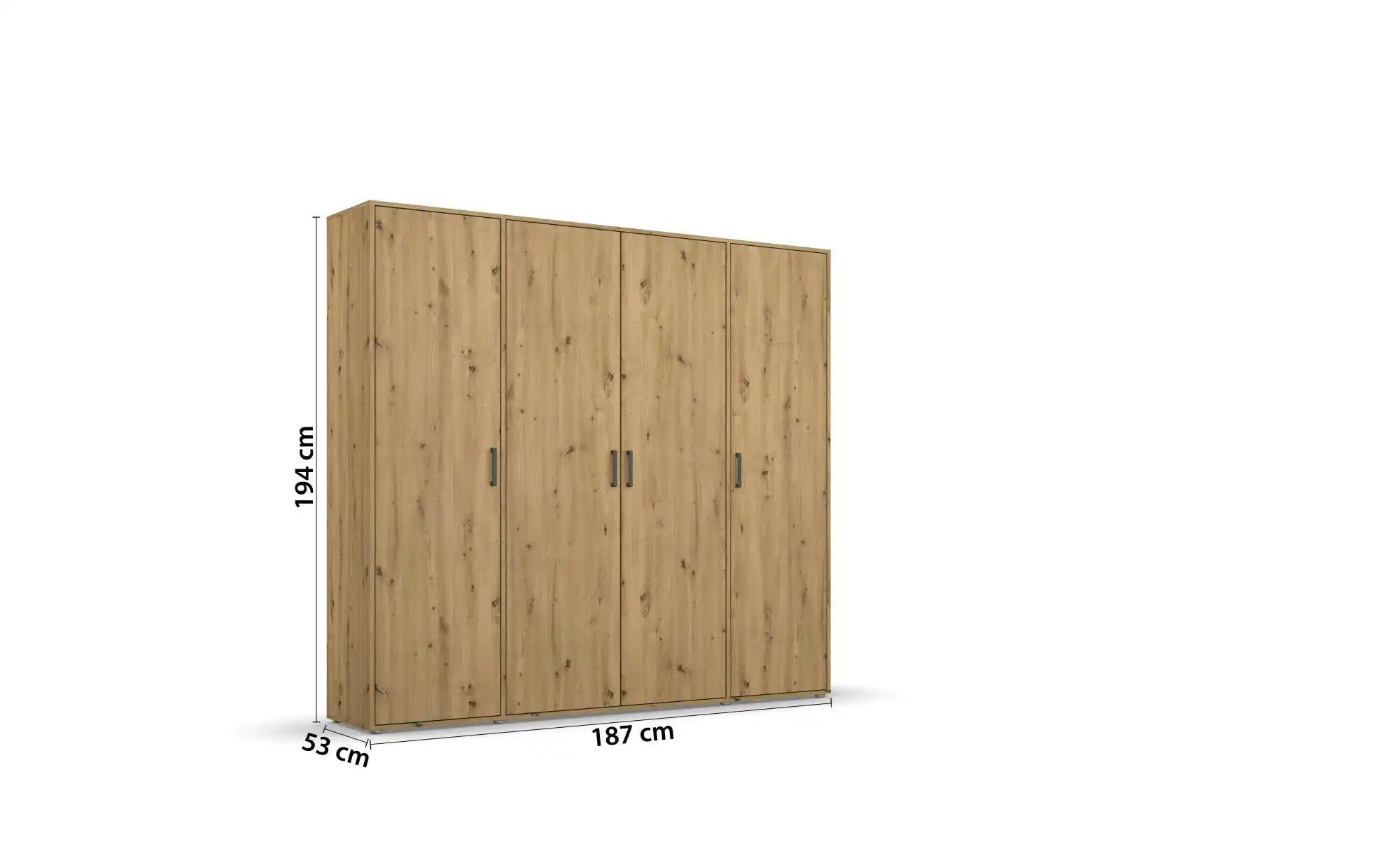 Drehtürenschrank  Yarm ¦ braun ¦ Maße (cm): B: 187 H: 194 Schränke > Kleide günstig online kaufen