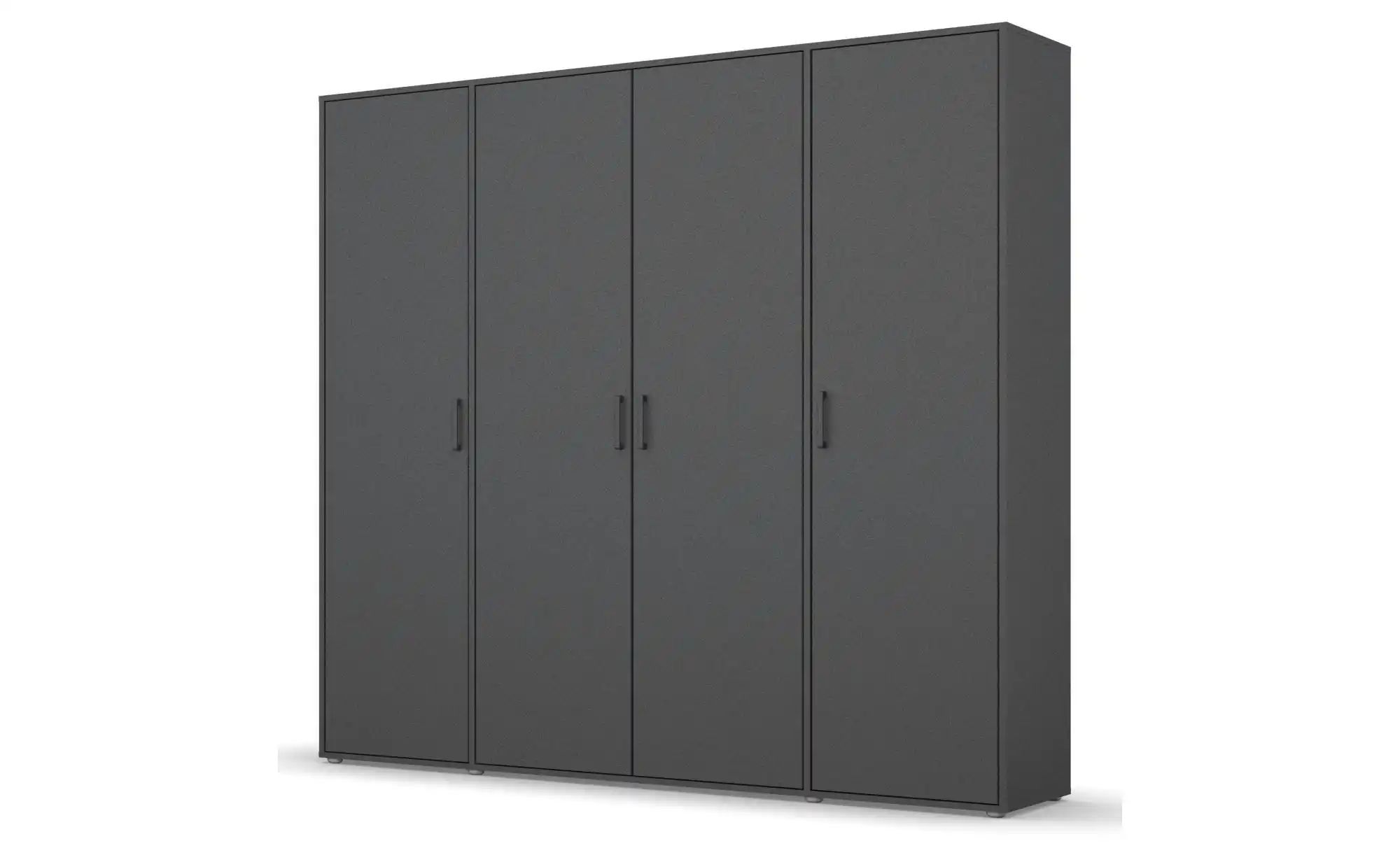 Drehtürenschrank  Yarm ¦ grau ¦ Maße (cm): B: 187 H: 194 Schränke > Kleider günstig online kaufen