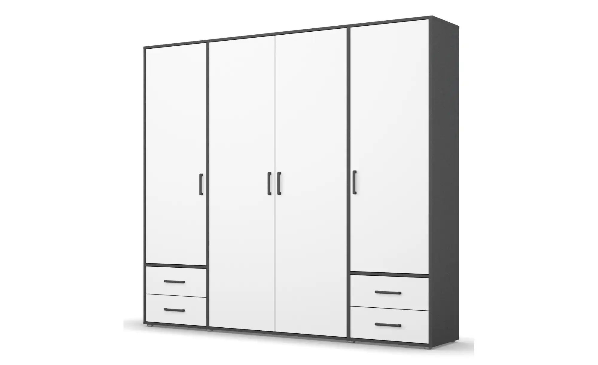 Drehtürenschrank  Yarm ¦ grau ¦ Maße (cm): B: 187 H: 194 Schränke > Kleider günstig online kaufen