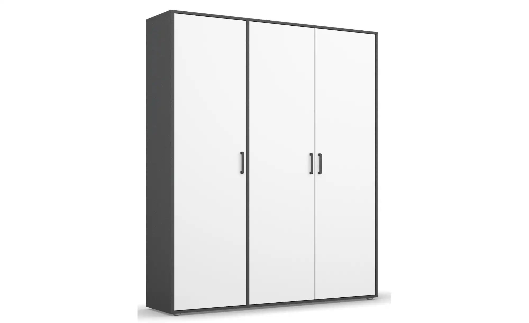 Drehtürenschrank  Yarm ¦ grau ¦ Maße (cm): B: 140 H: 194 Schränke > Kleider günstig online kaufen