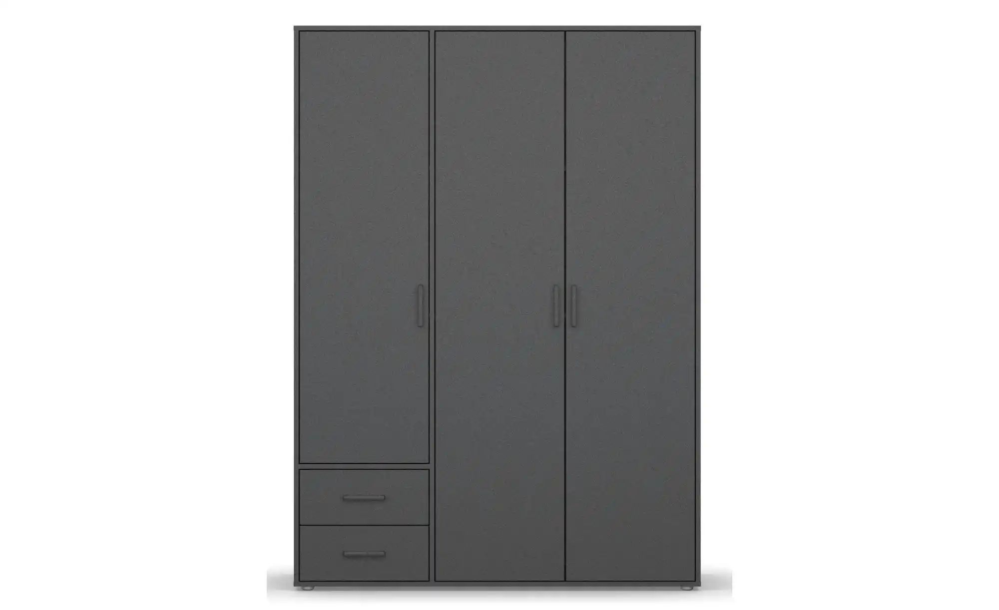 Drehtürenschrank  Yarm ¦ grau ¦ Maße (cm): B: 140 H: 194 Schränke > Kleider günstig online kaufen