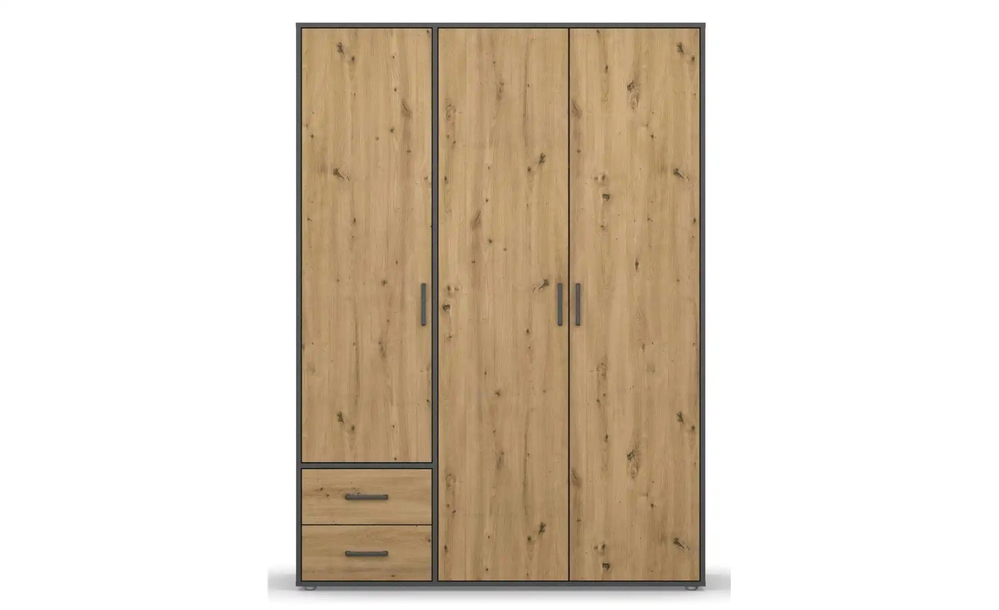 Drehtürenschrank  Yarm ¦ grau ¦ Maße (cm): B: 140 H: 194 Schränke > Kleider günstig online kaufen