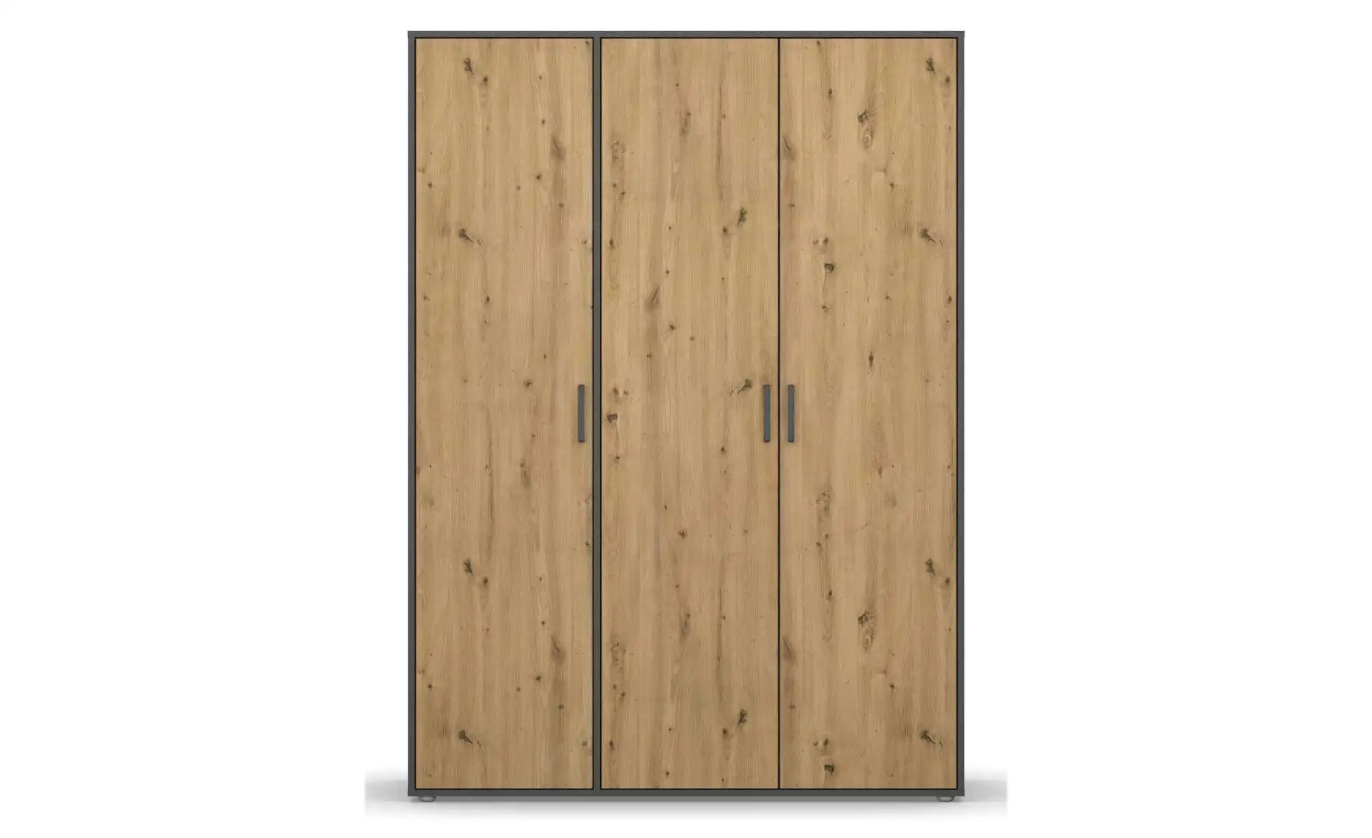 Drehtürenschrank  Yarm ¦ grau ¦ Maße (cm): B: 140 H: 194 Schränke > Kleider günstig online kaufen