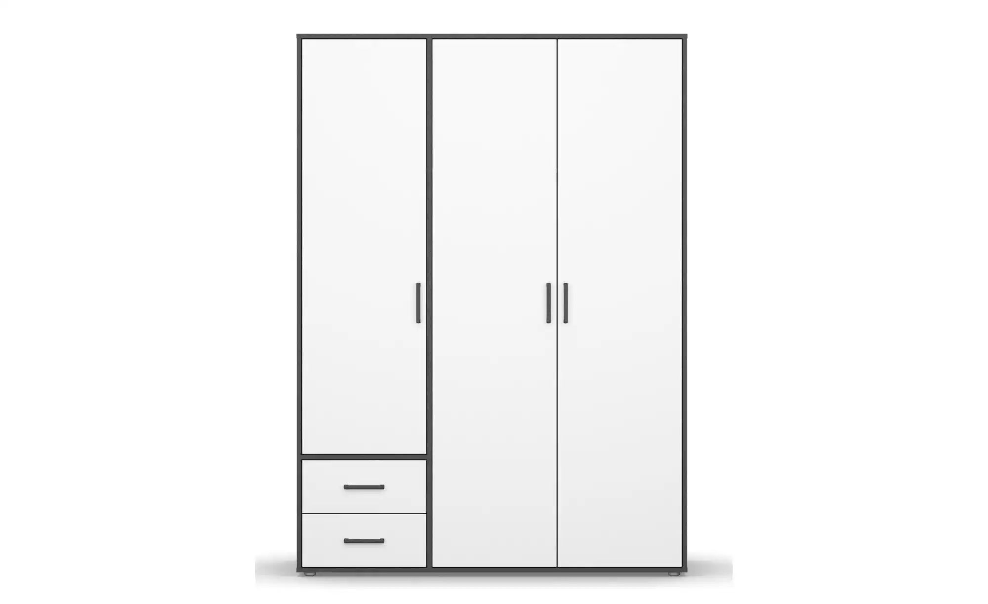 Drehtürenschrank  Yarm ¦ grau ¦ Maße (cm): B: 140 H: 194 Schränke > Kleider günstig online kaufen