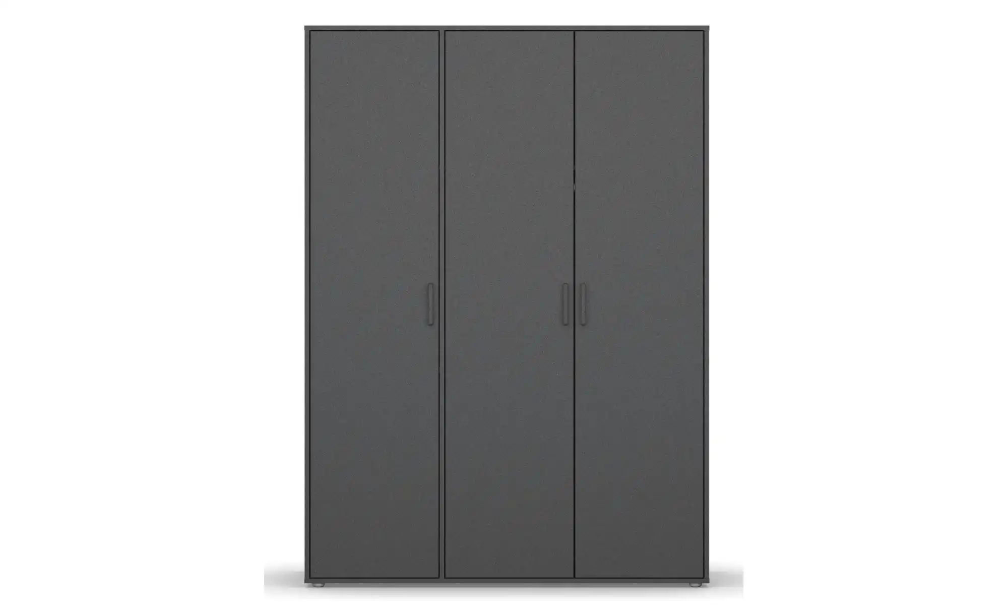 Drehtürenschrank  Yarm ¦ grau ¦ Maße (cm): B: 140 H: 194 Schränke > Kleider günstig online kaufen