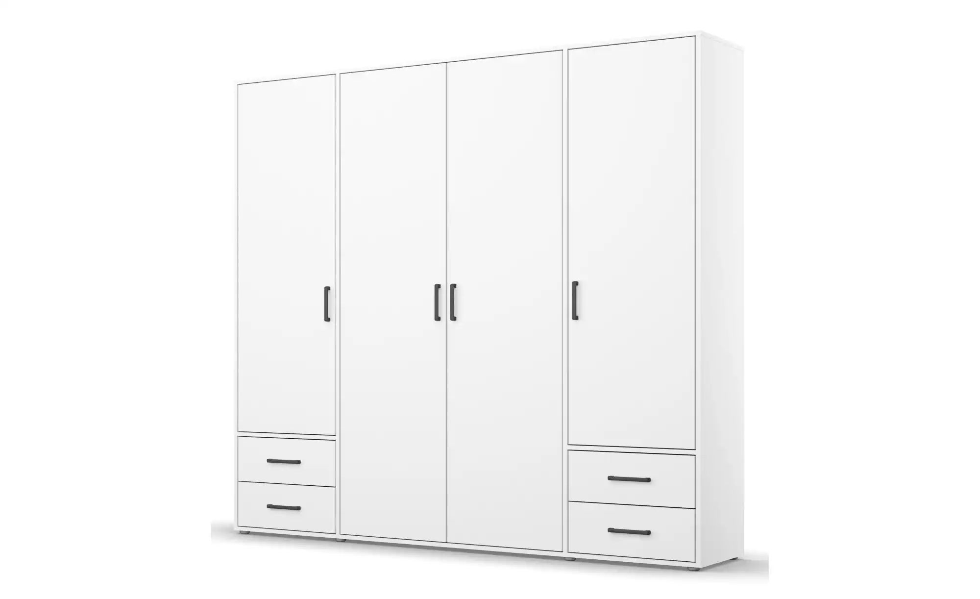 Drehtürenschrank  Yarm ¦ weiß ¦ Maße (cm): B: 187 H: 194 Schränke > Kleider günstig online kaufen